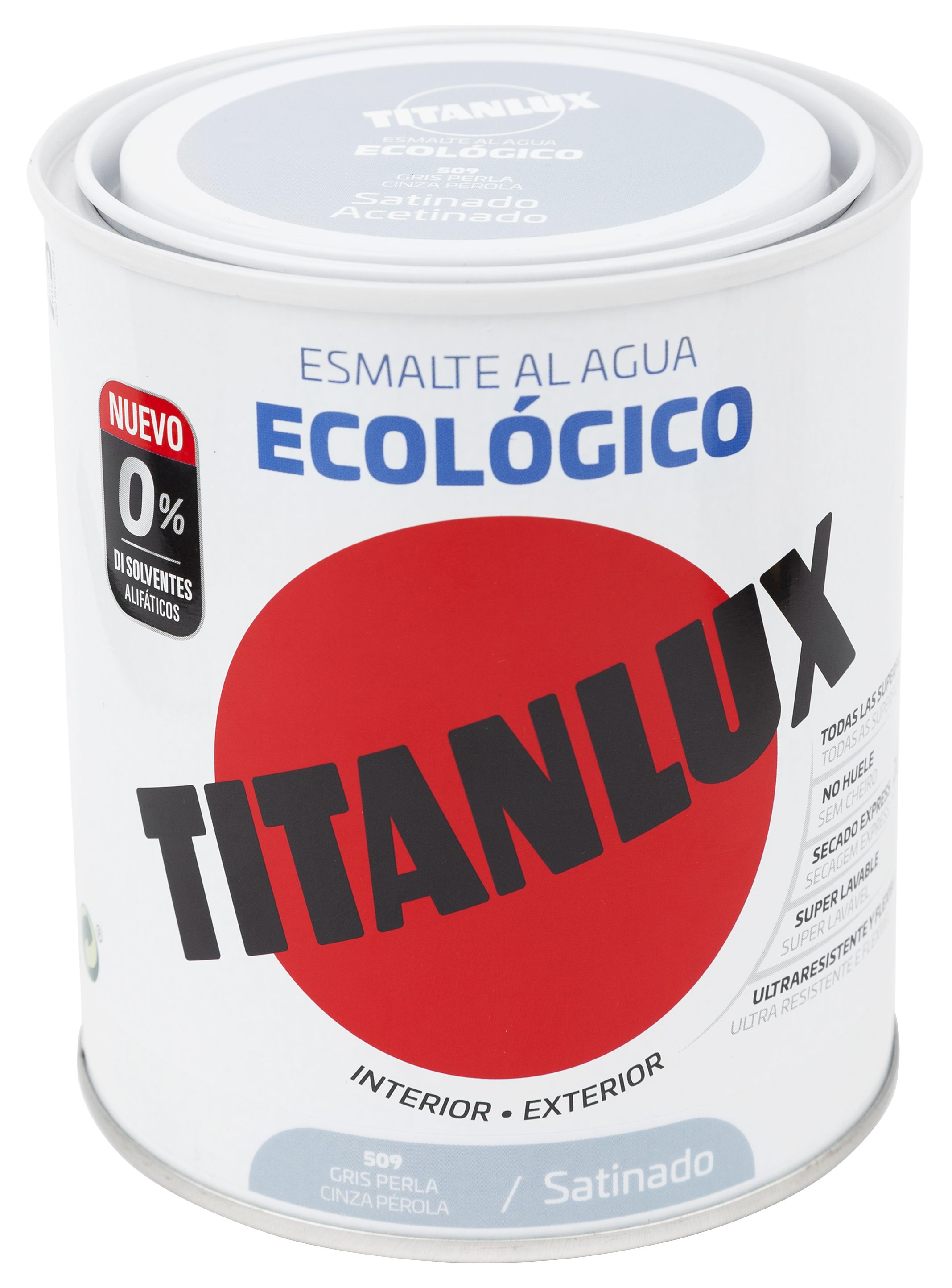 Esmalte de interior ecológico TITANLUX color gris perla satinado 750ml ...