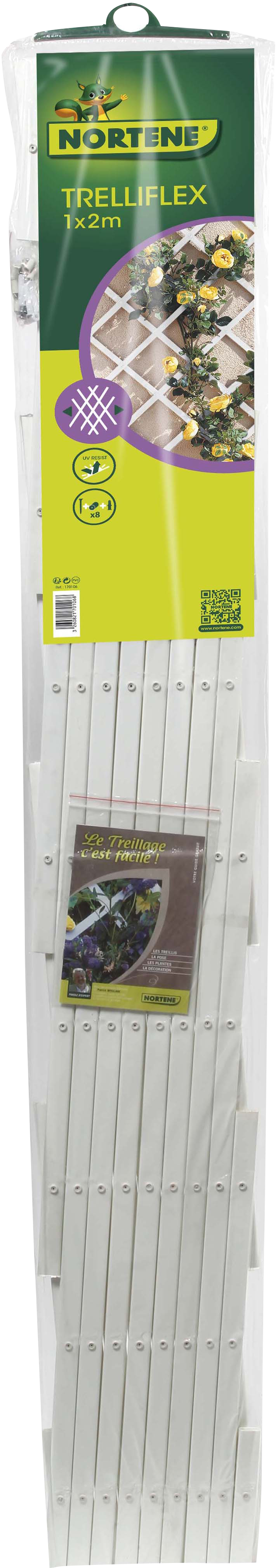 Painel decorativo extensível de pvc branco 100x200 cm - 2