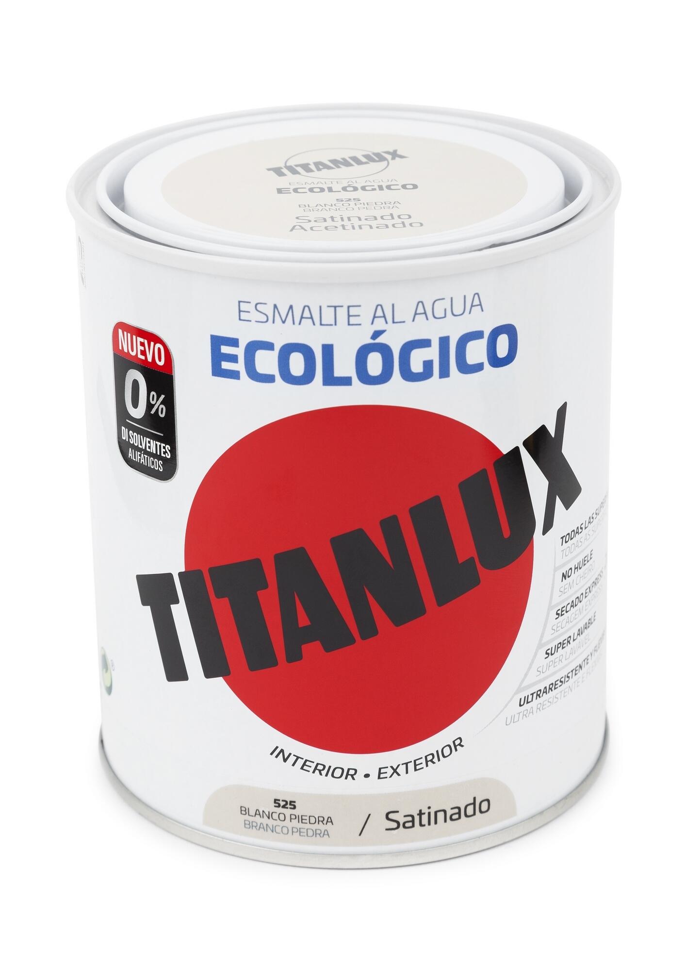 Esmalte de interior ecológico TITANLUX color blanco piedra satinado 250ml para puertas, ventanas, radiadores y muebles - 6
