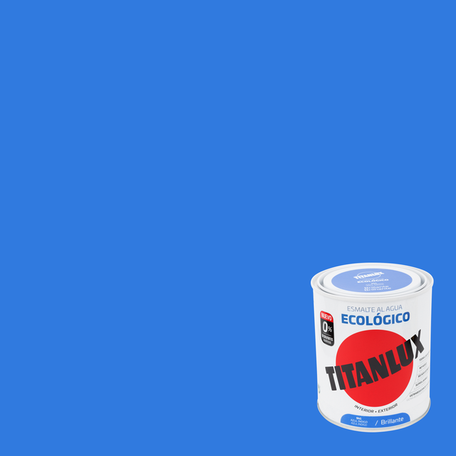 Esmalte de interior ecológico TITANLUX color azul indigo brillante 750ml para puertas, ventanas, radiadores y muebles