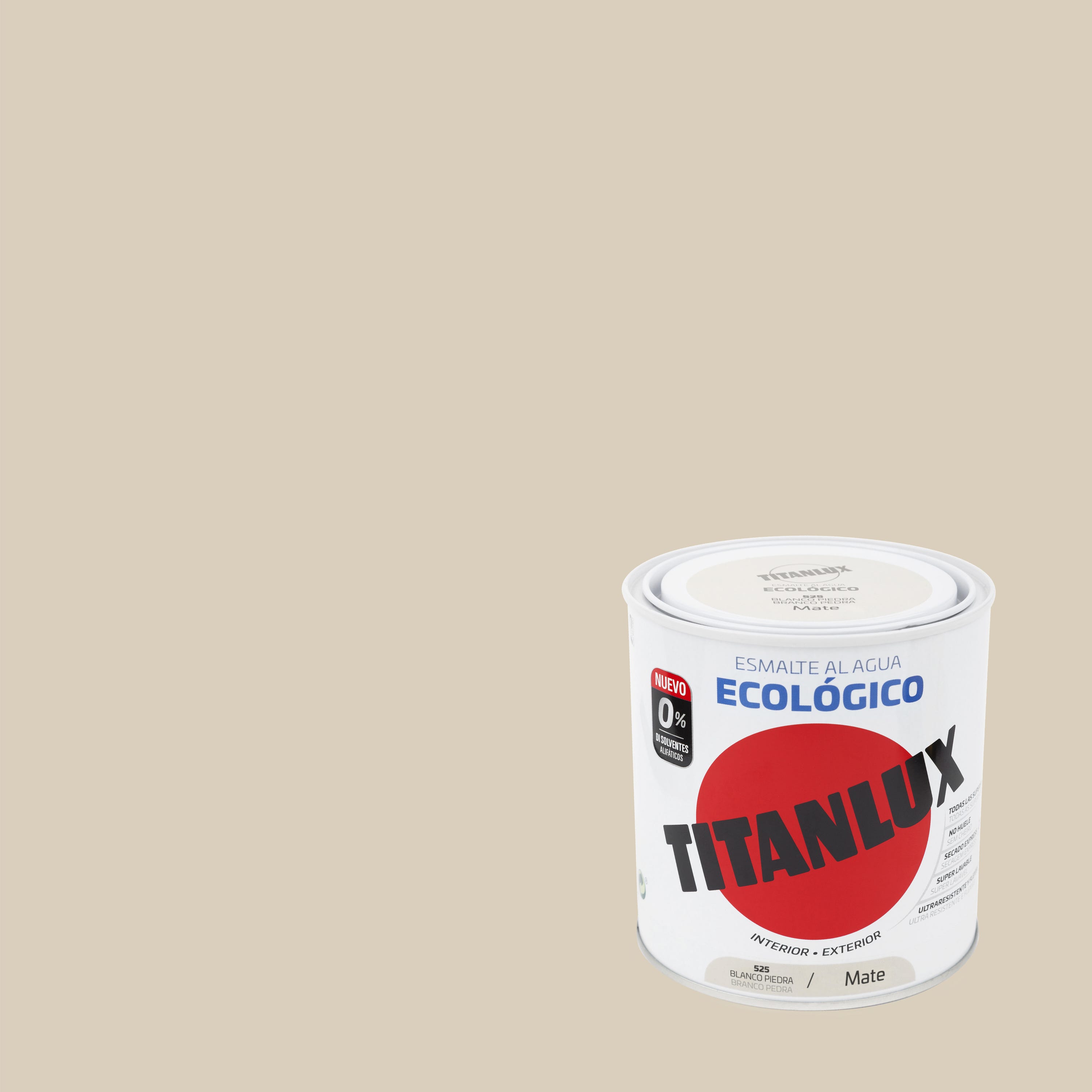 Esmalte de interior ecológico TITANLUX color blanco piedra mate 250ml ...