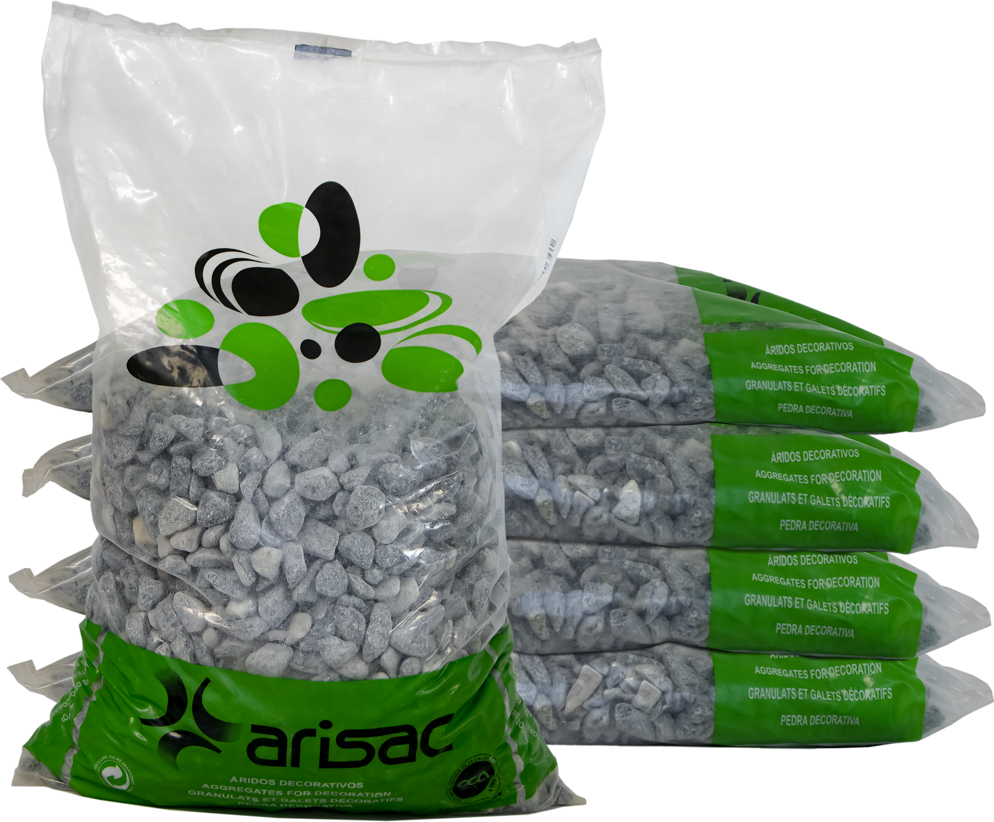 5 sacos canto rodado verde 12-25 20kg
