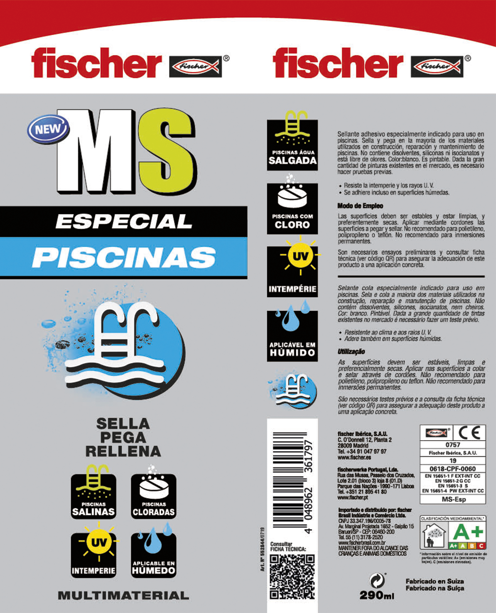 Sellador FISCHER para piscinas blanco 300 ml - 3