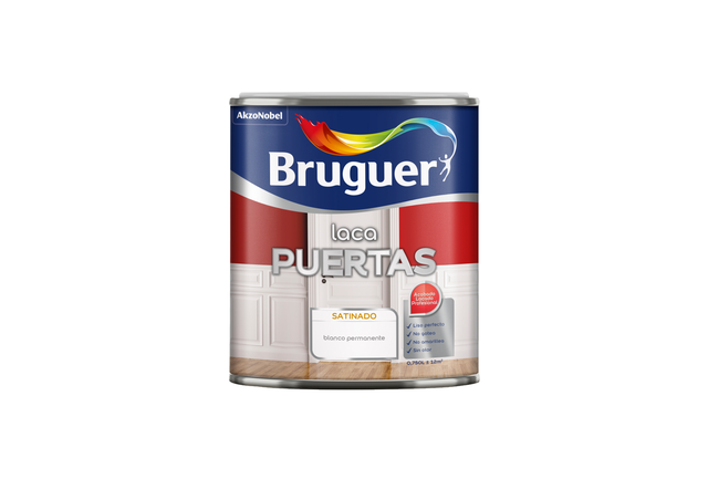 Esmalte de interior Laca BRUGUER color blanco satinado 750ml para puertas, ventanas y muebles