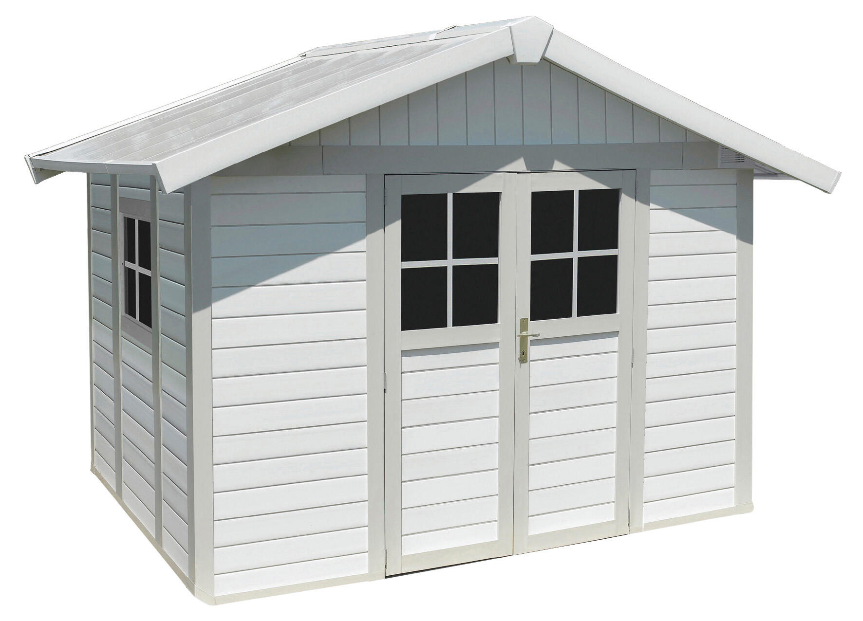 Caseta de resina casa deco de 72x180x80 cm y 7.53 m2 con 26 mm espesor y doble puerta abatible grosfillex