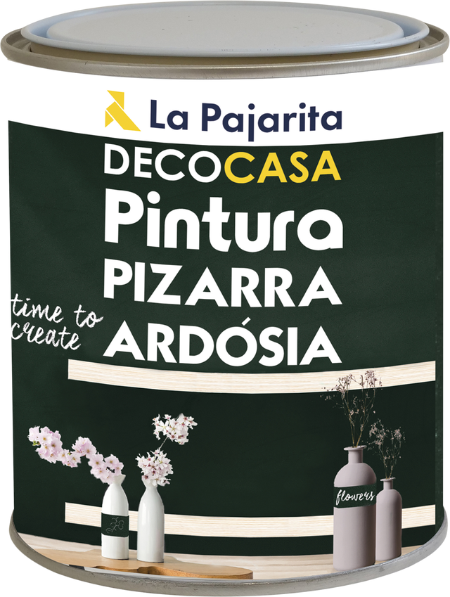Pintura de interior pizarra LA PAJARITA color pizarra 750ml para paredes, techos, puertas, ventanas, muebles y carpintería