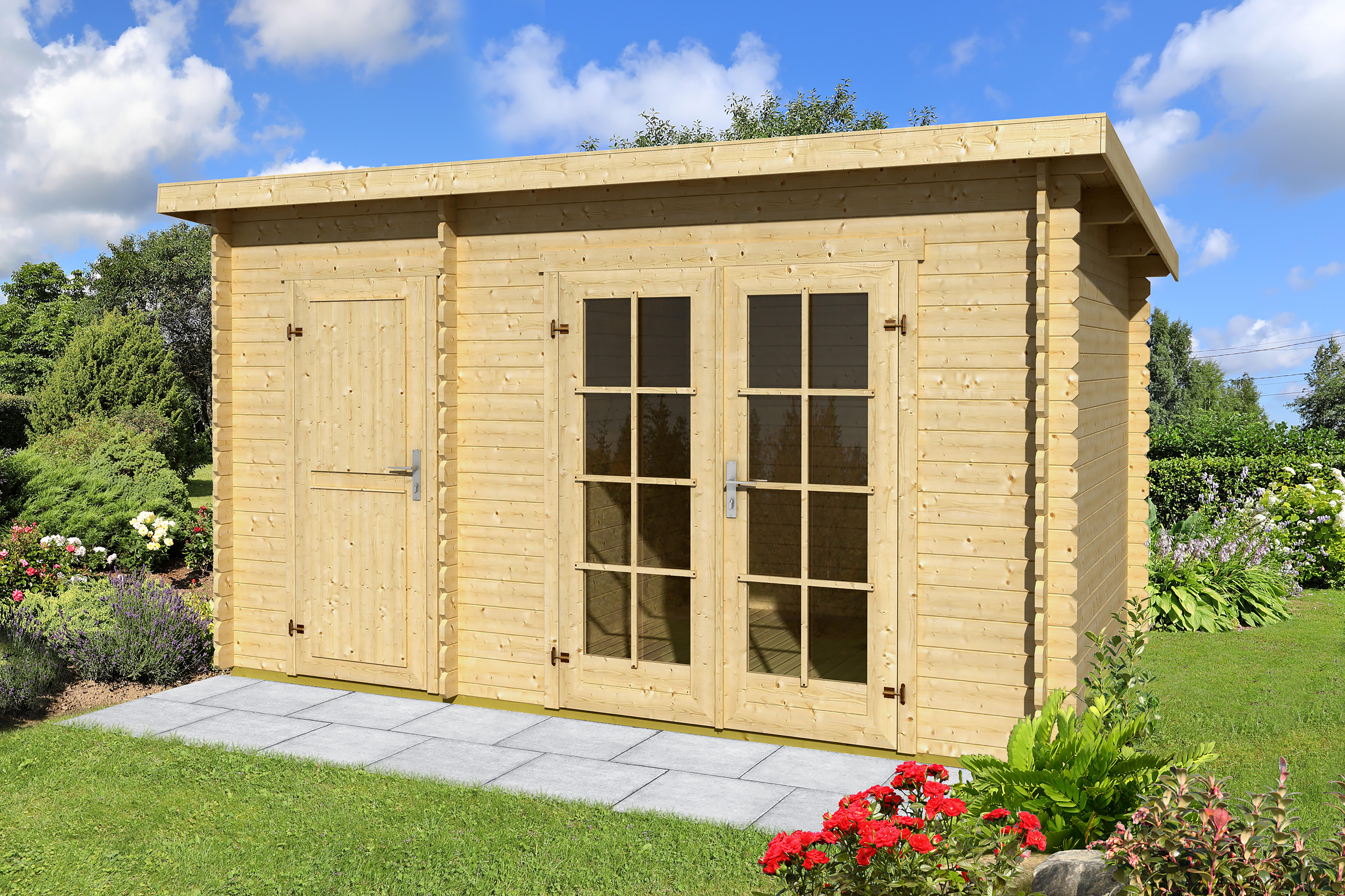 Caseta de madera BELMONT 1 de 420x222x289 cm y 12.18 m2 con 28 mm espesor y doble puerta abatible LASITA MAJA - 3