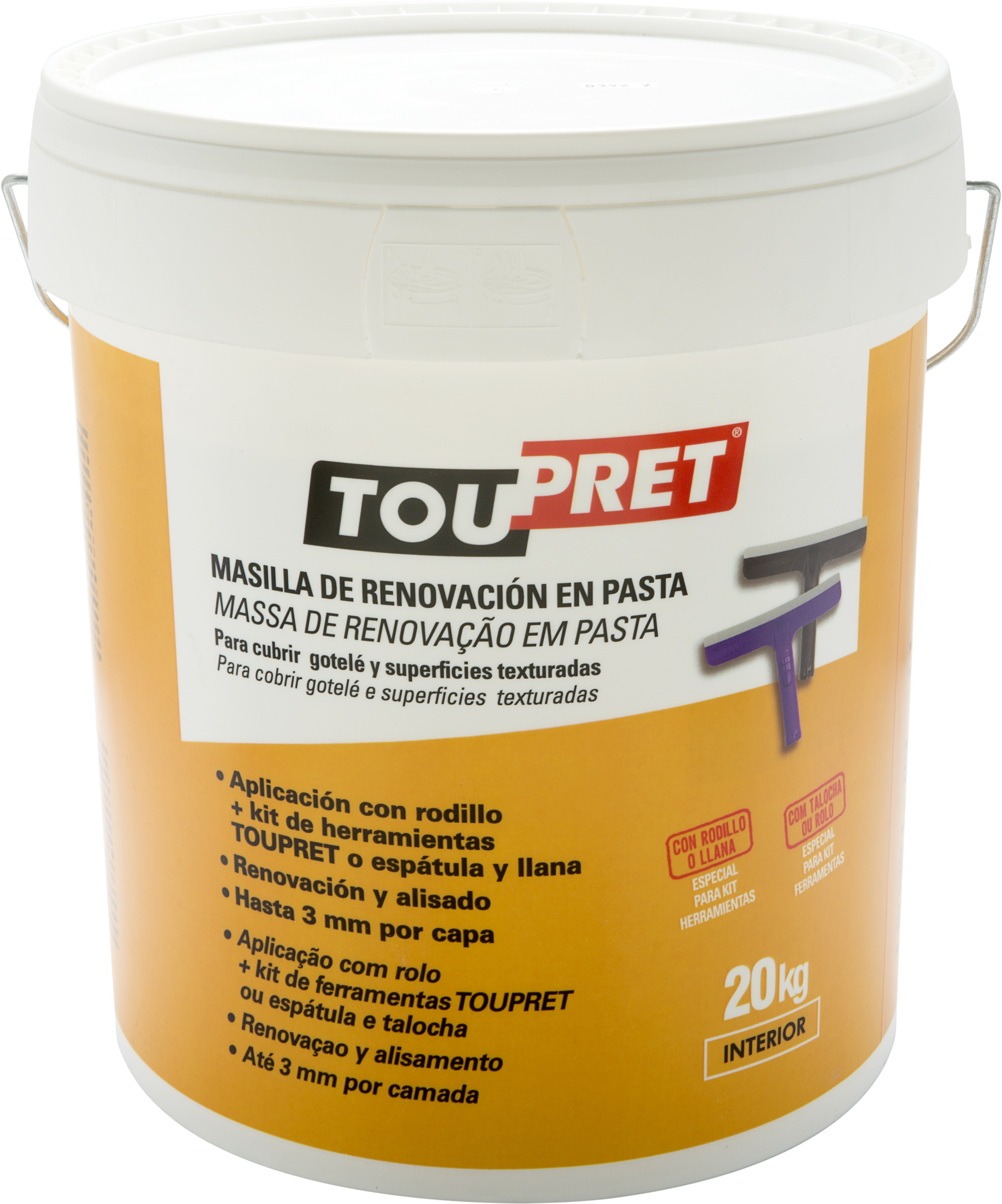 Masilla de renovación cubregotelé en pasta TOUPRET 20KG - 7