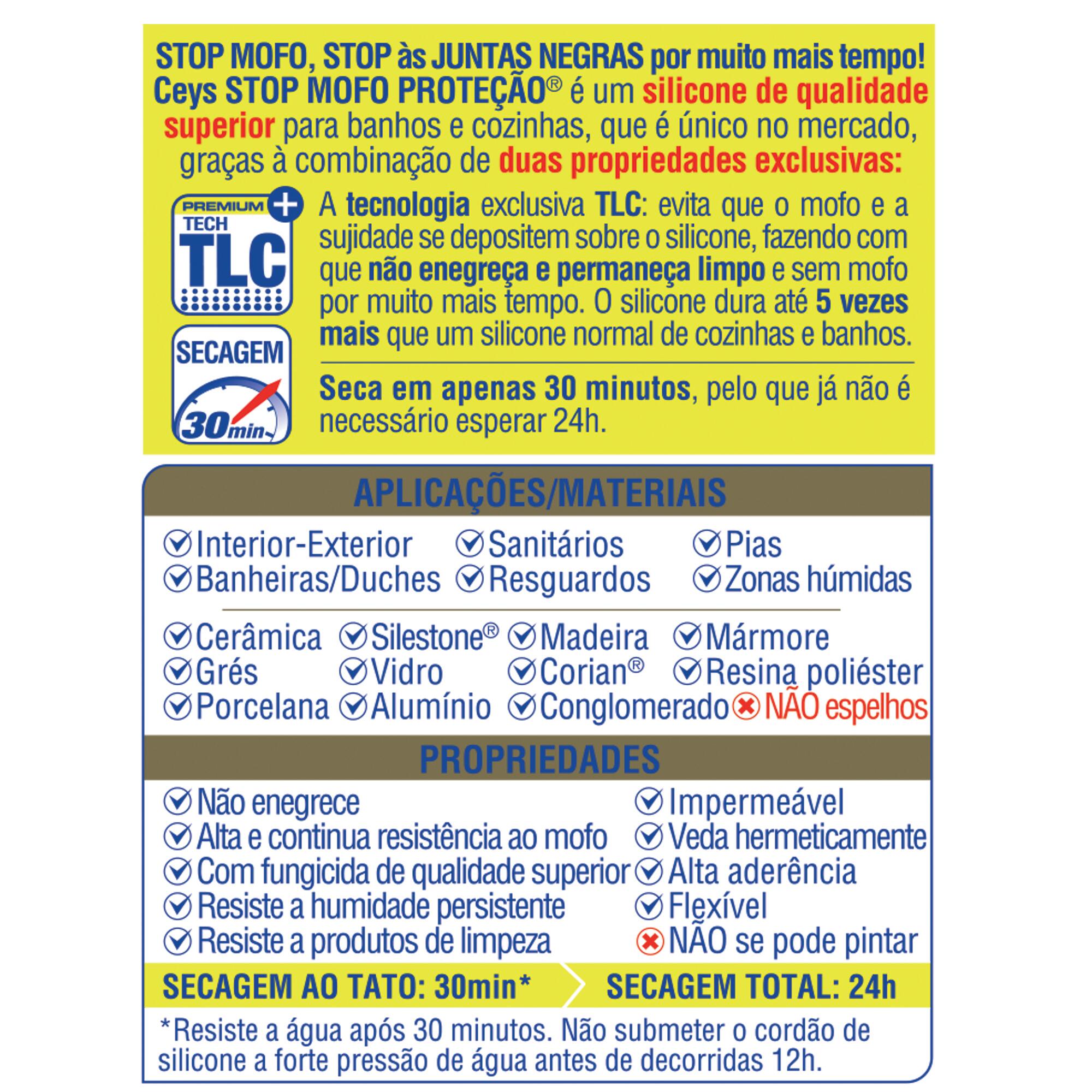 Silicone cozinhas e casa de banho 280 ml transparente Stop Mofo Express Ceys - 3