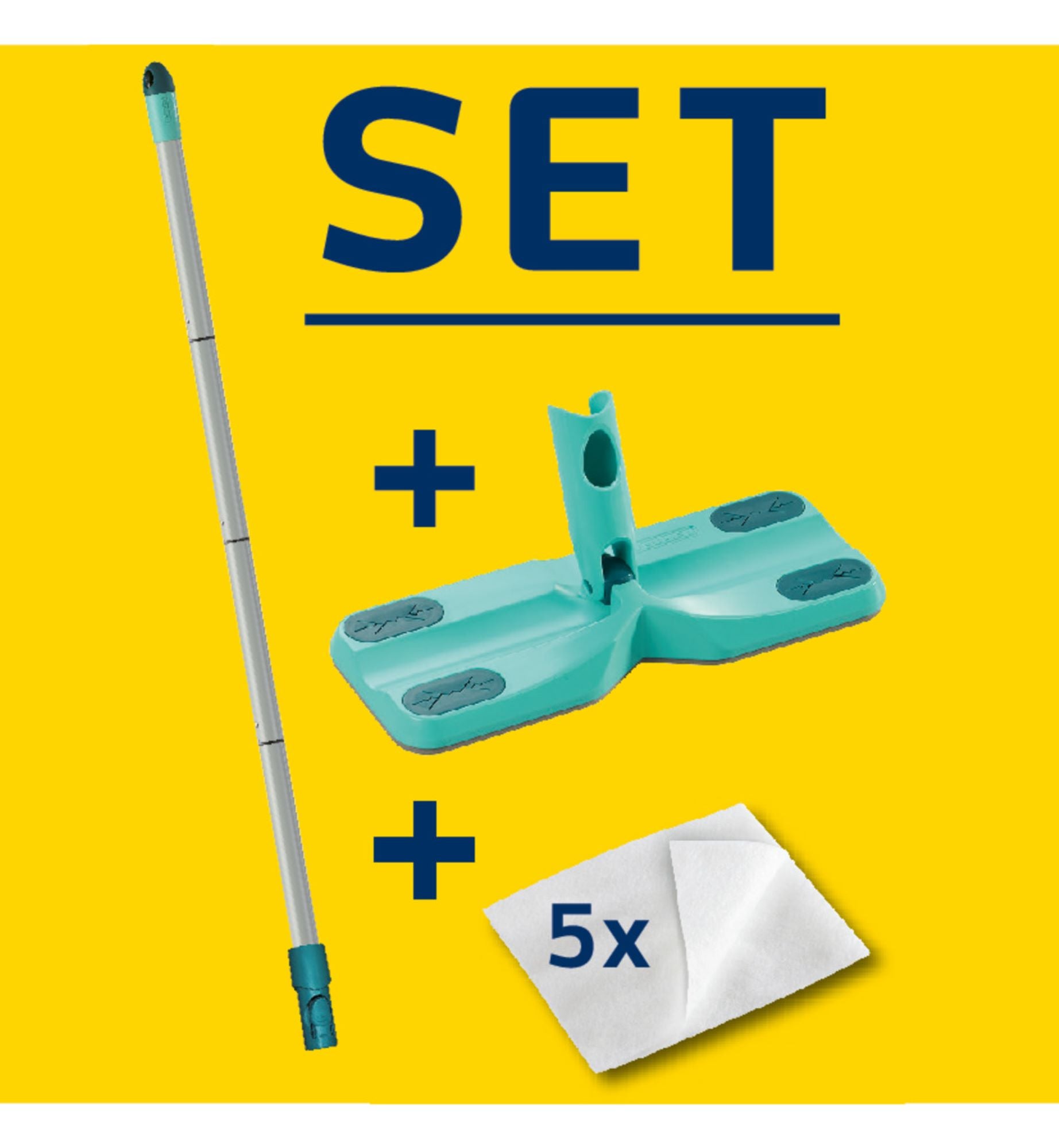 Set mopa atrapapolvo clean & away con palo y 5 gamuzas - 8