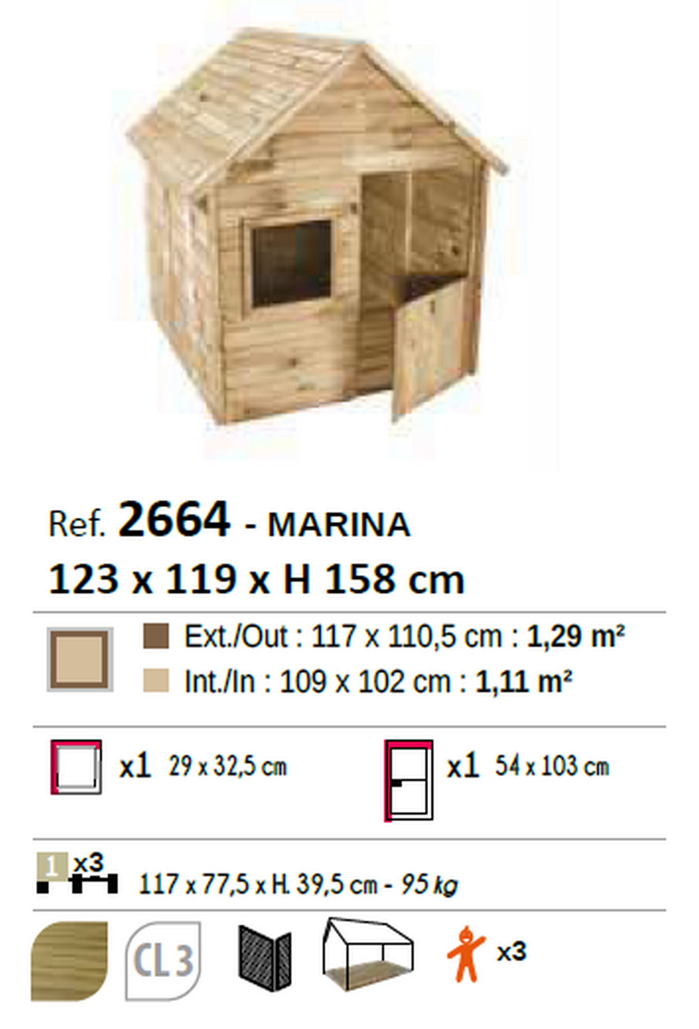 Casa infantil MARINA 123X119X158 CM - 4