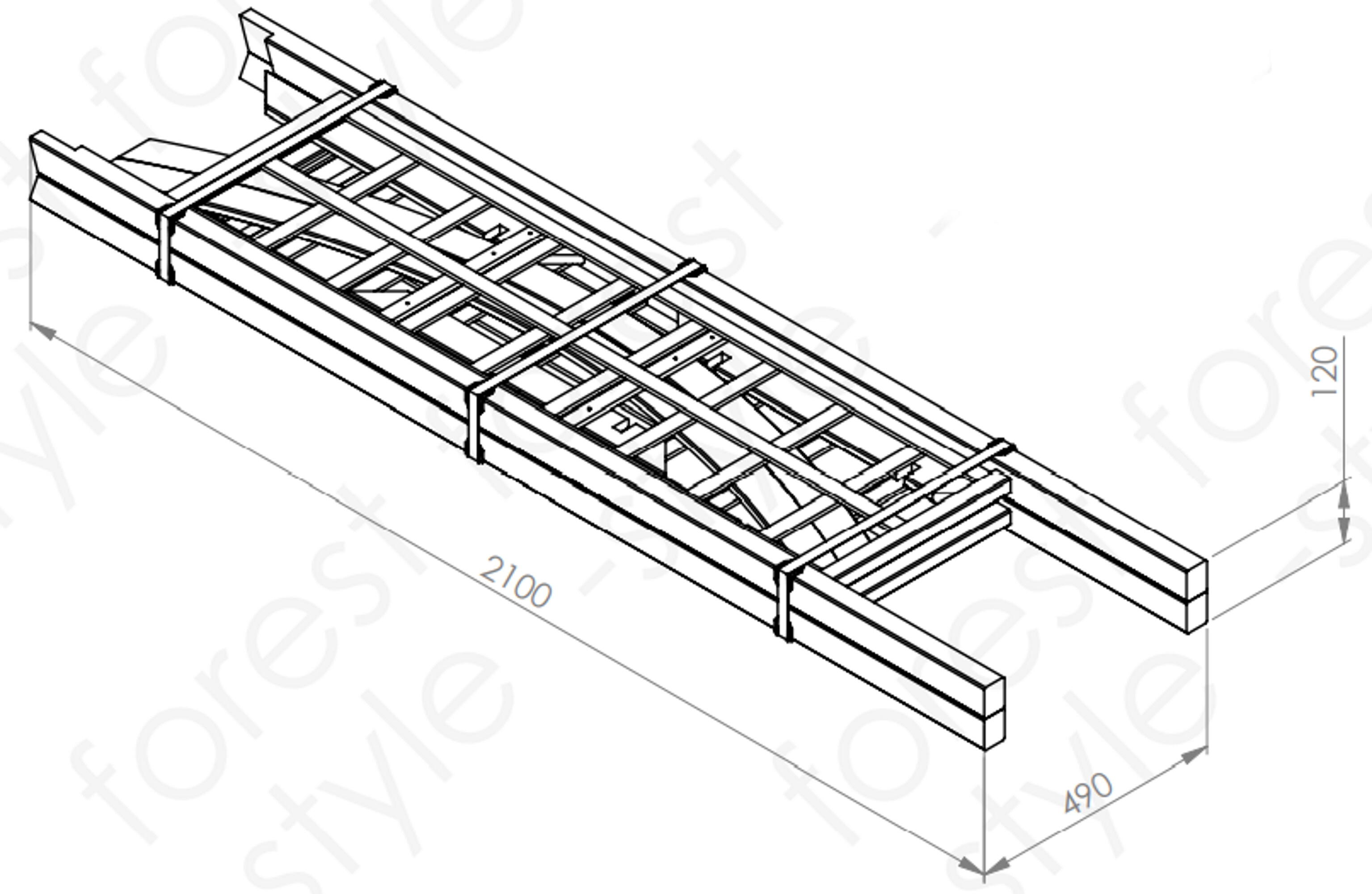 Pergola Luna Arco de madera 1,6 x 0,7 m - 7