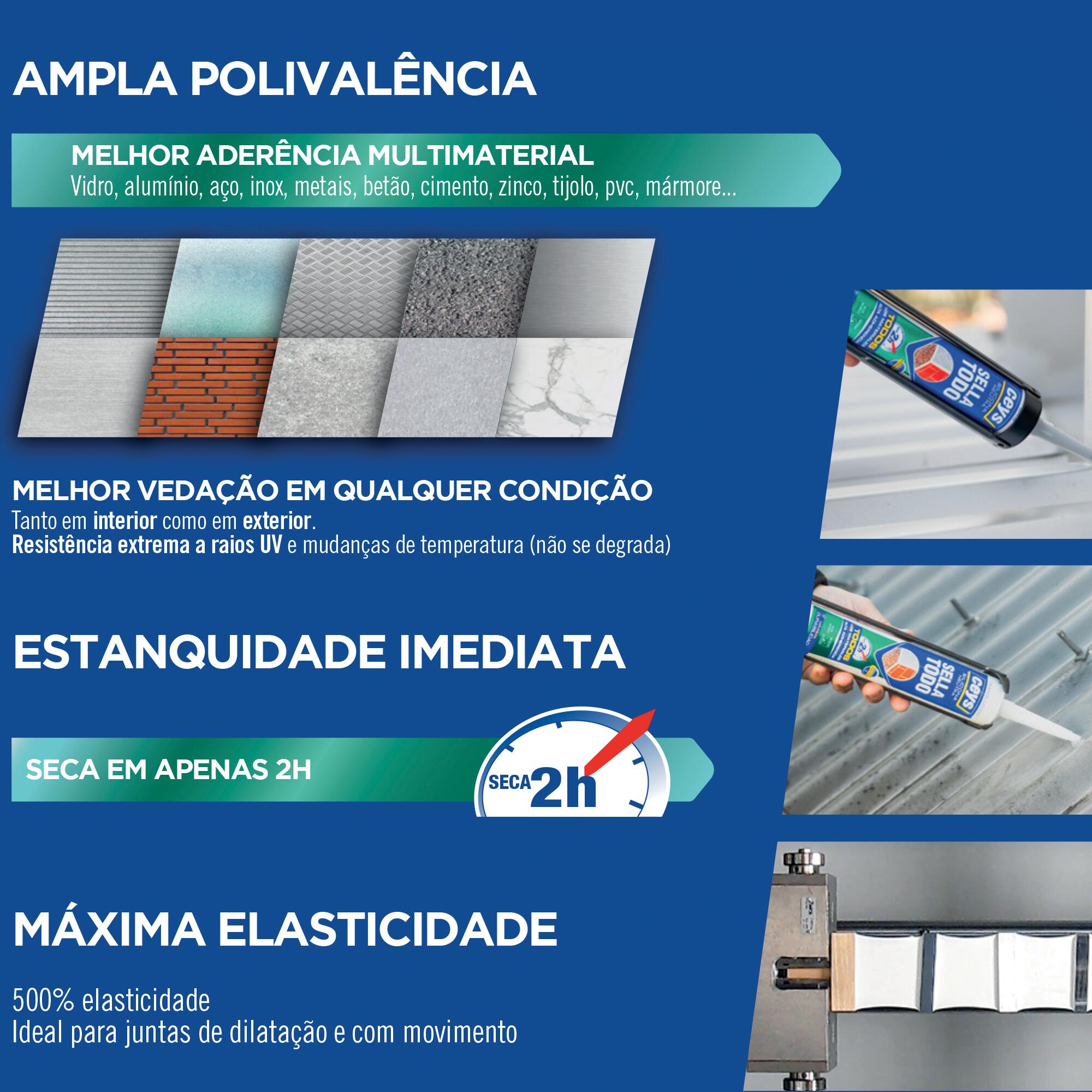 Silicone neutro multiuso 280 ml branco veda tudo Ceys - 5
