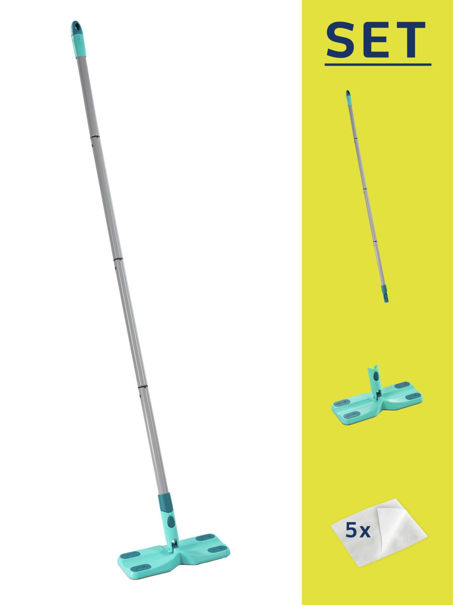 Set mopa atrapapolvo clean & away con palo y 5 gamuzas - 3