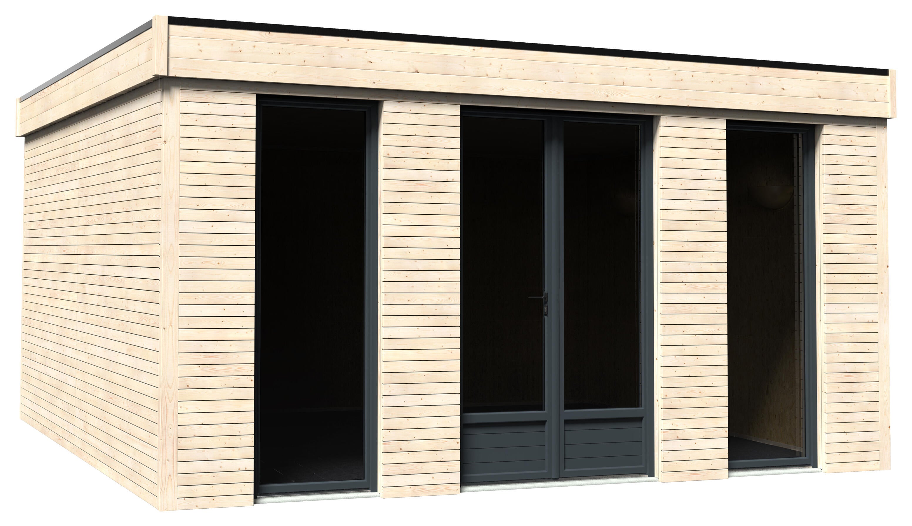 Caseta de madera Eco Lodge de 480x250x497 cm y 23.04 m2 con 90 mm espesor y doble puerta abatible DECOR ET JARDIN - 7