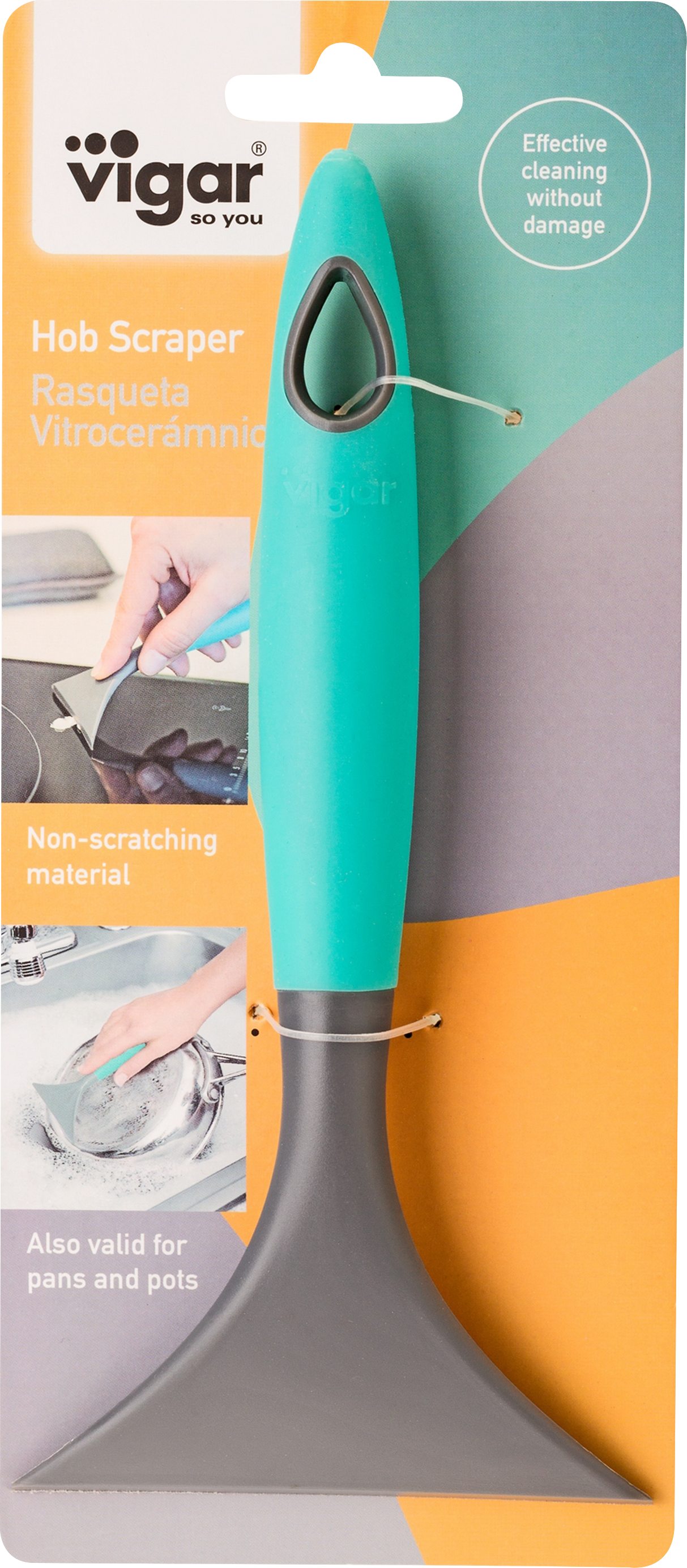 Rasqueta vitrocerámica nylon VIGAR azul y gris - 3