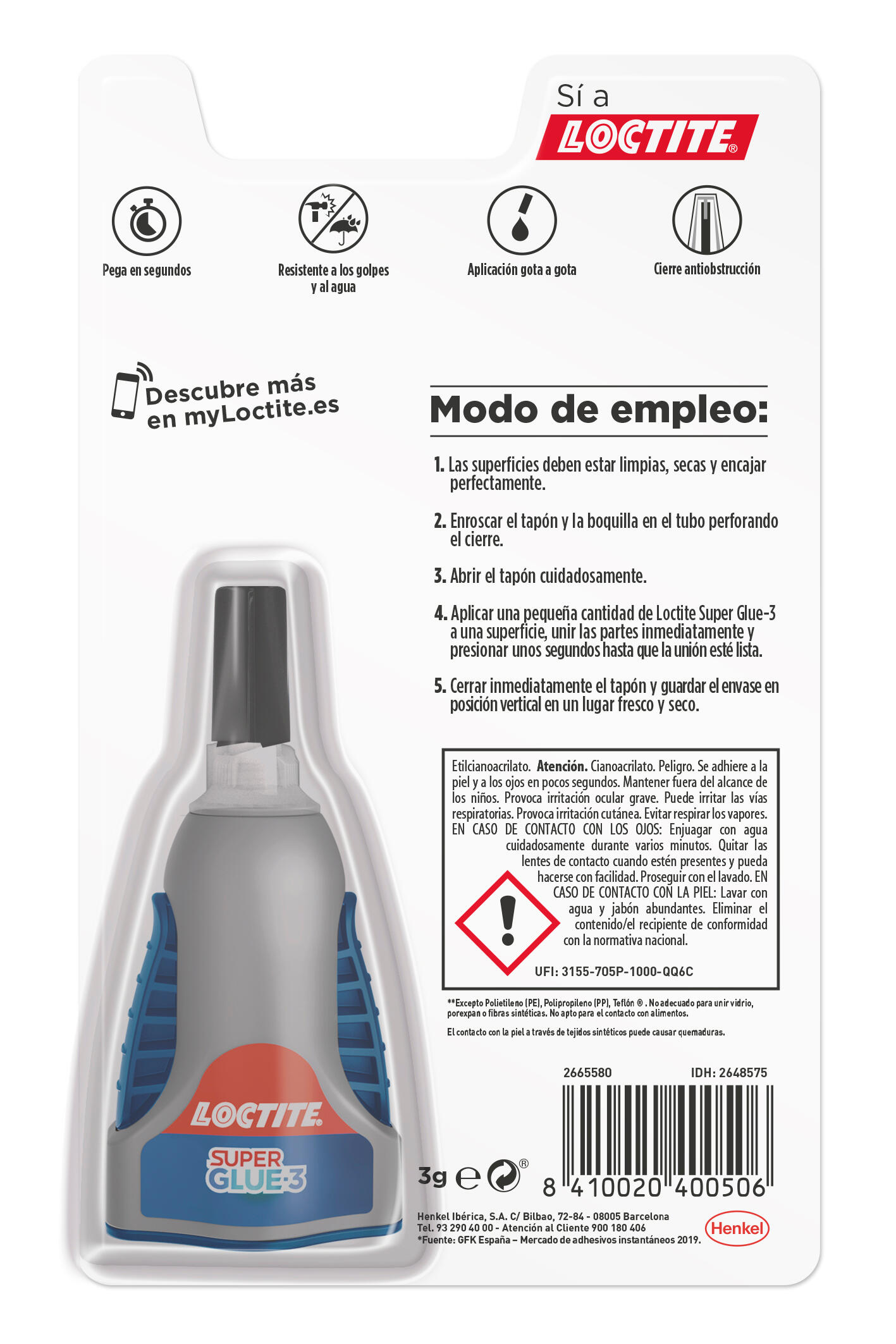 Pegamento instantáneo Super Glue-3 Control Power Flex 3 gr transparente para metal, madera, plástico, resiste al agua. Para unir materiales. - 4