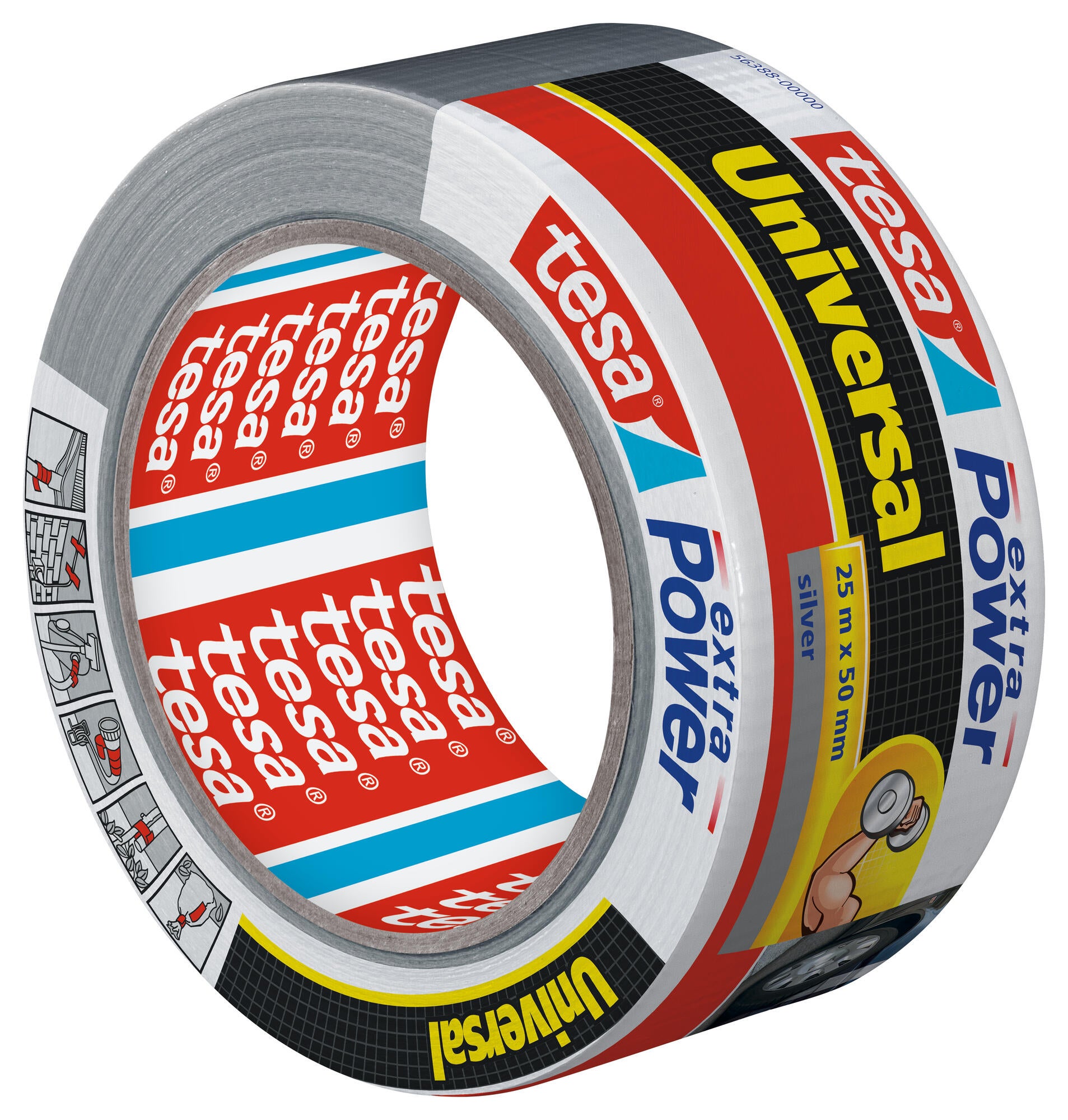 Cinta de reparación extra power TESA 25 m x 50 mm gris - 3