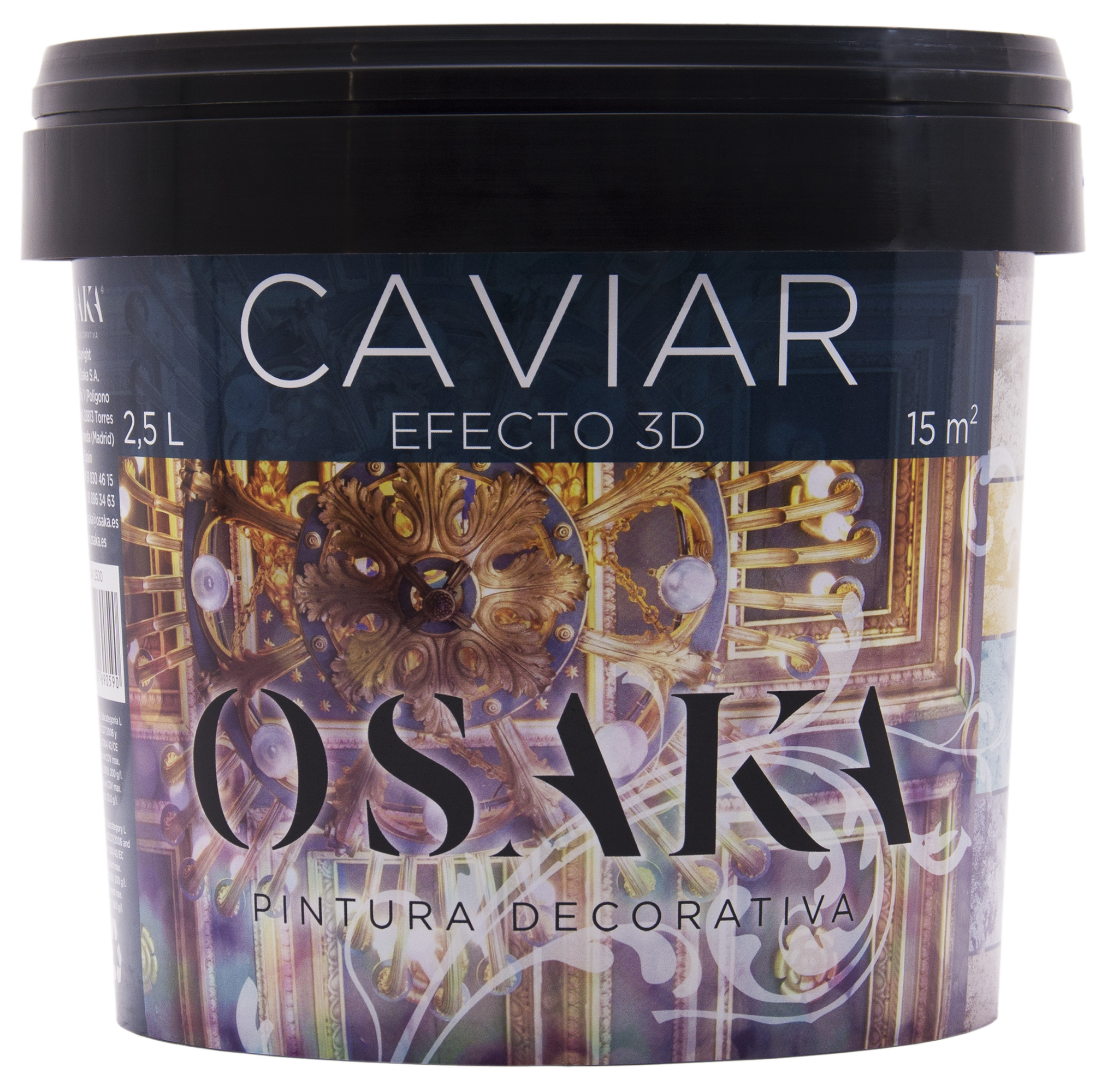 Pintura decorativa con efectos 2 en 1: enlucido y pintura con efecto Caviar OSAKA color blanco 2.5 litros - 8