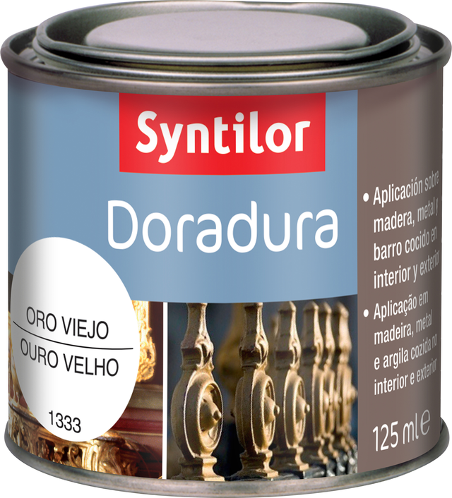 Tinta decorativa efeito metal para móveis 0,125L ouro velho Syntilor