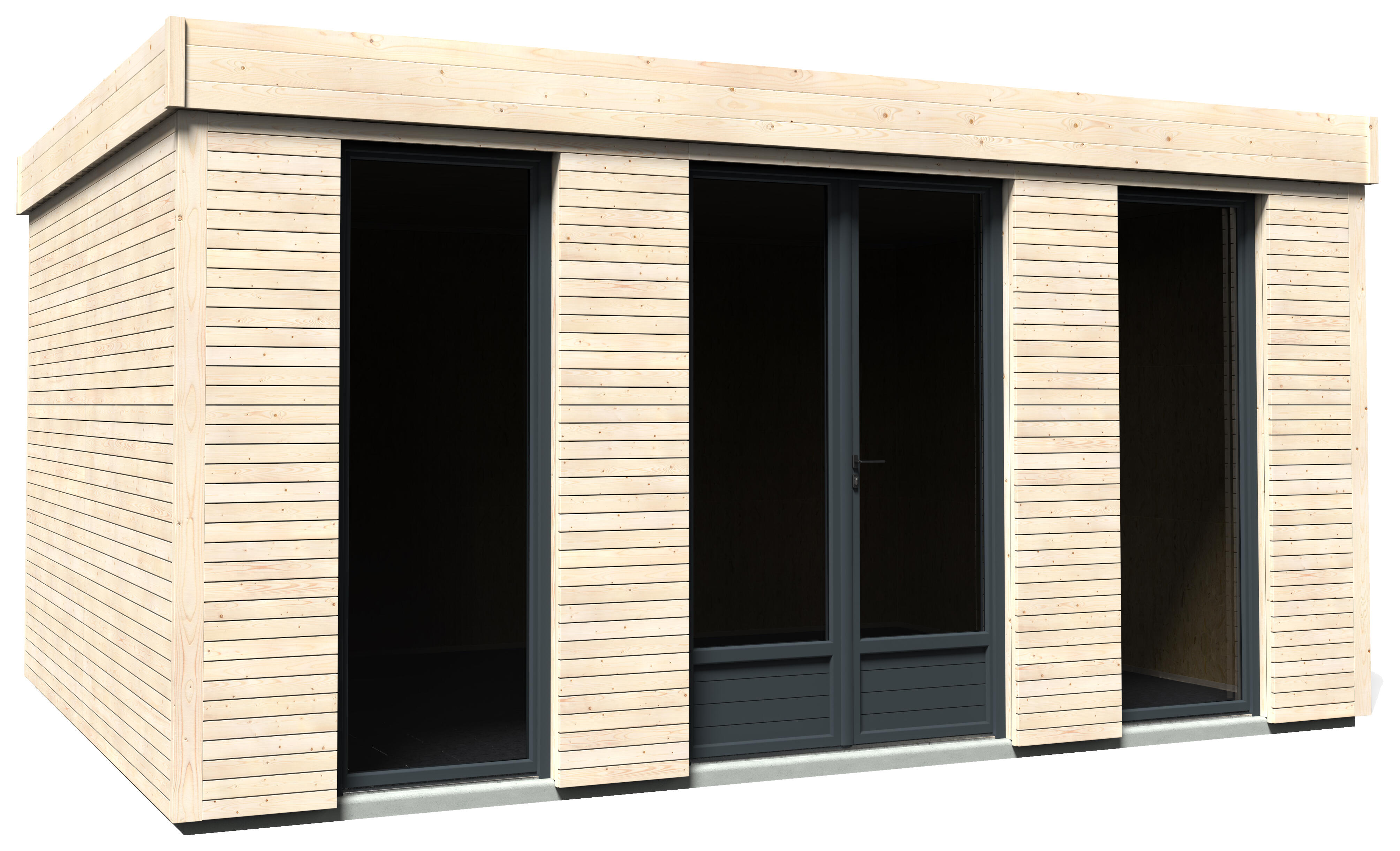 Caseta de madera Eco Lodge 15m2 de 480x250x365 cm y 18.14 m2 con 90 mm espesor y doble puerta abatible DECOR ET JARDIN - 6
