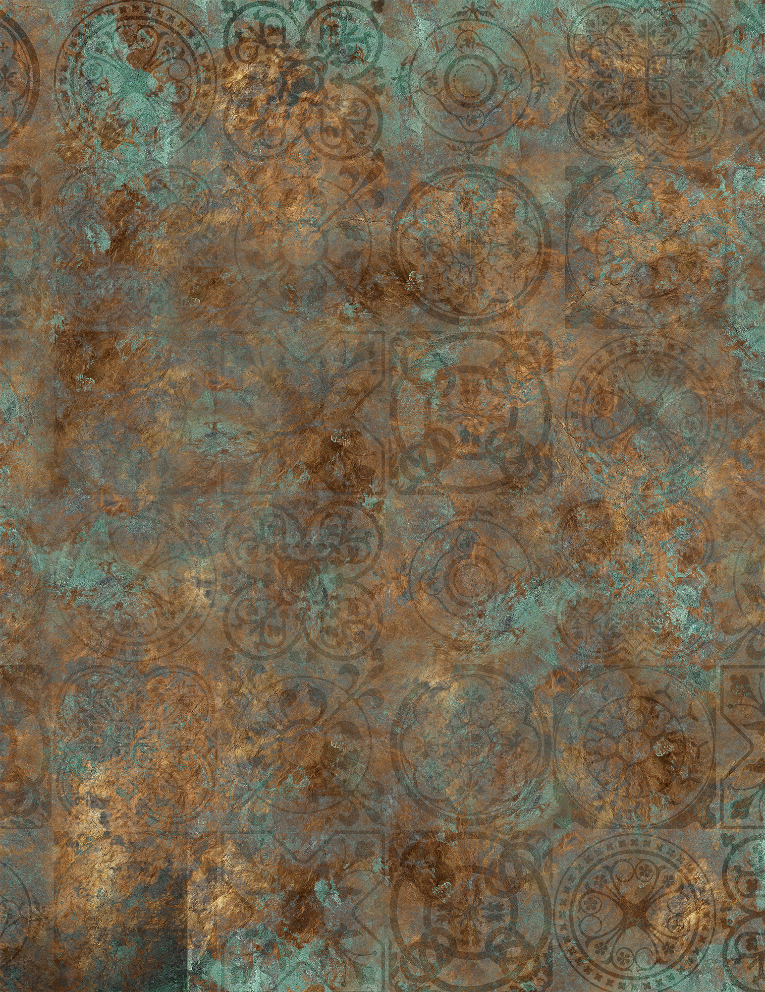 Mural textil geométrico acero corten azul de 193 x 260 cm motif