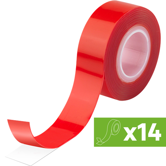 Lote 14 rollos de cinta adhesiva doble cara INOFIX 1,9x150 cm