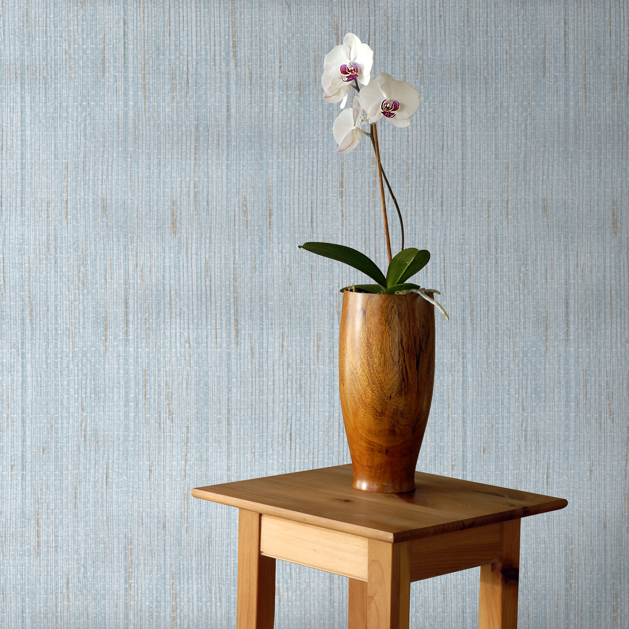 Papel pintado pegamento aplicado al papel pintado papel lavable naturaleza imitación bambú azul ich 53 cm x 10 m no apto para cocinas o baños