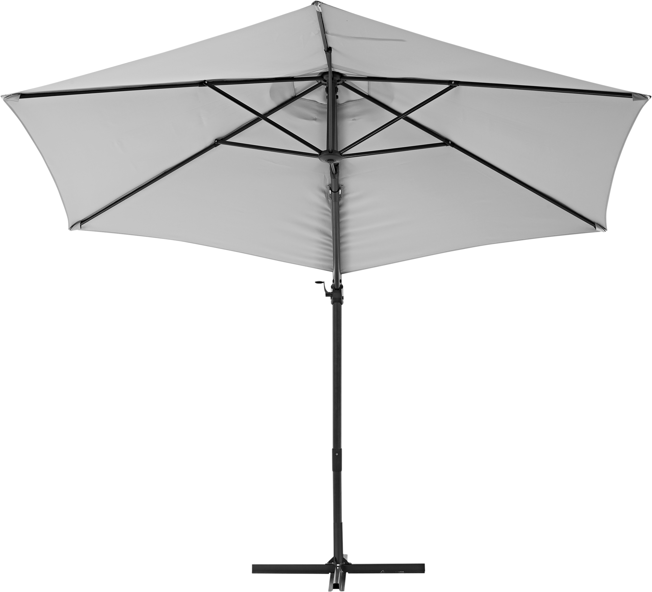 Ombrellone a palo laterale grigio Avea NATERIAL con telo esagonale bianco L 289 x P 289 x H 251 cm - 7