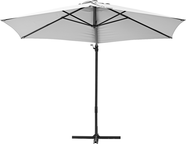 Parasol hexagonal de aluminio / acero NATERIAL Avea blanco Ø 289 cm