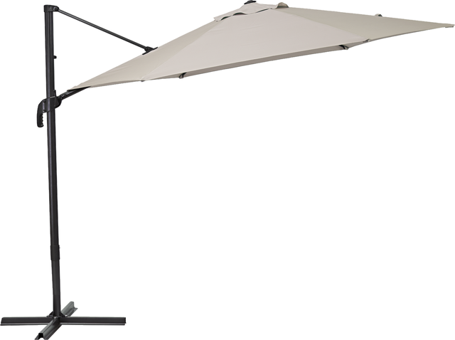 Parasol hexagonal de aluminio / acero NATERIAL Avea marrón Ø 289 cm