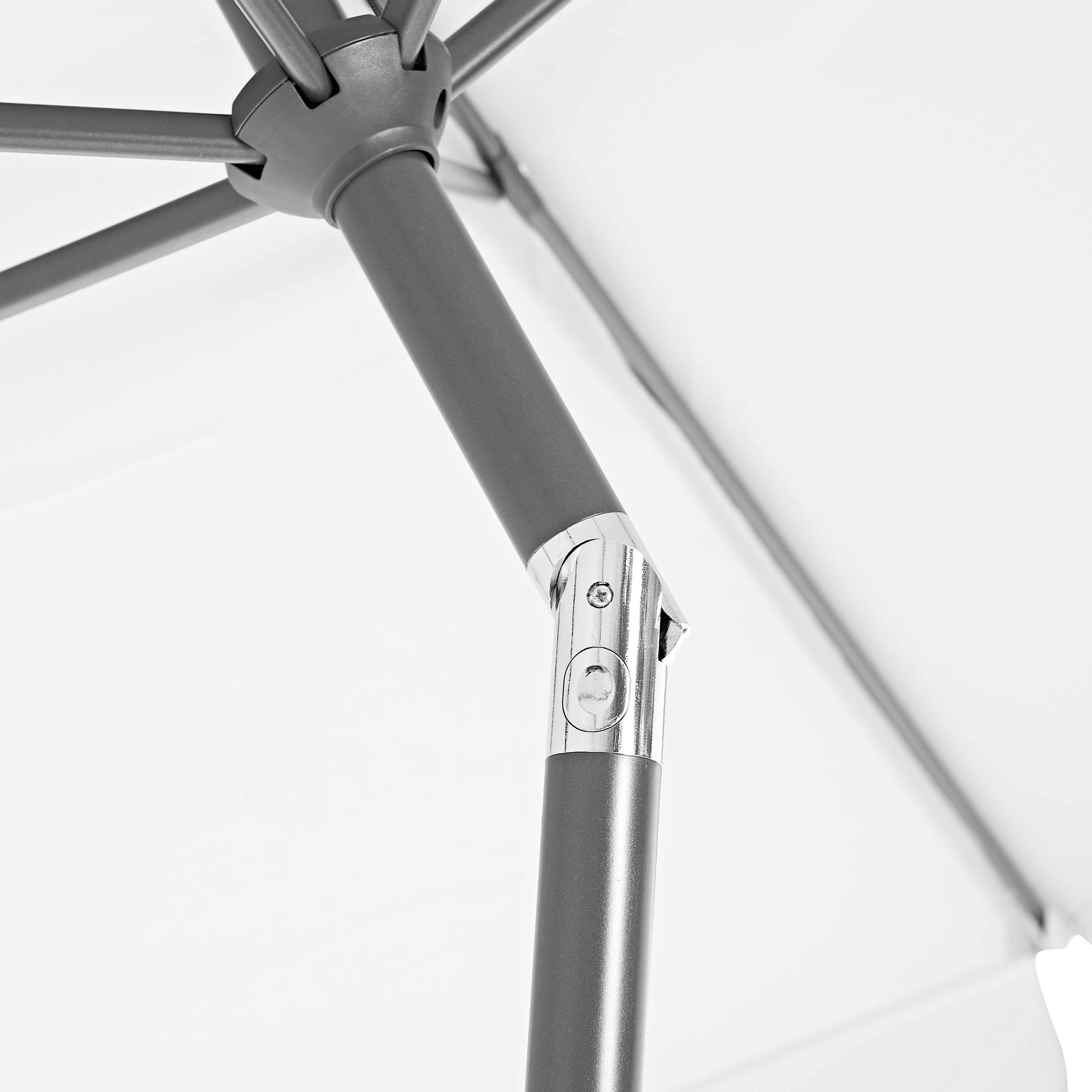 Parasol hexagonal de aluminio / acero NATERIAL Avea blanco Ø 296 cm - 5