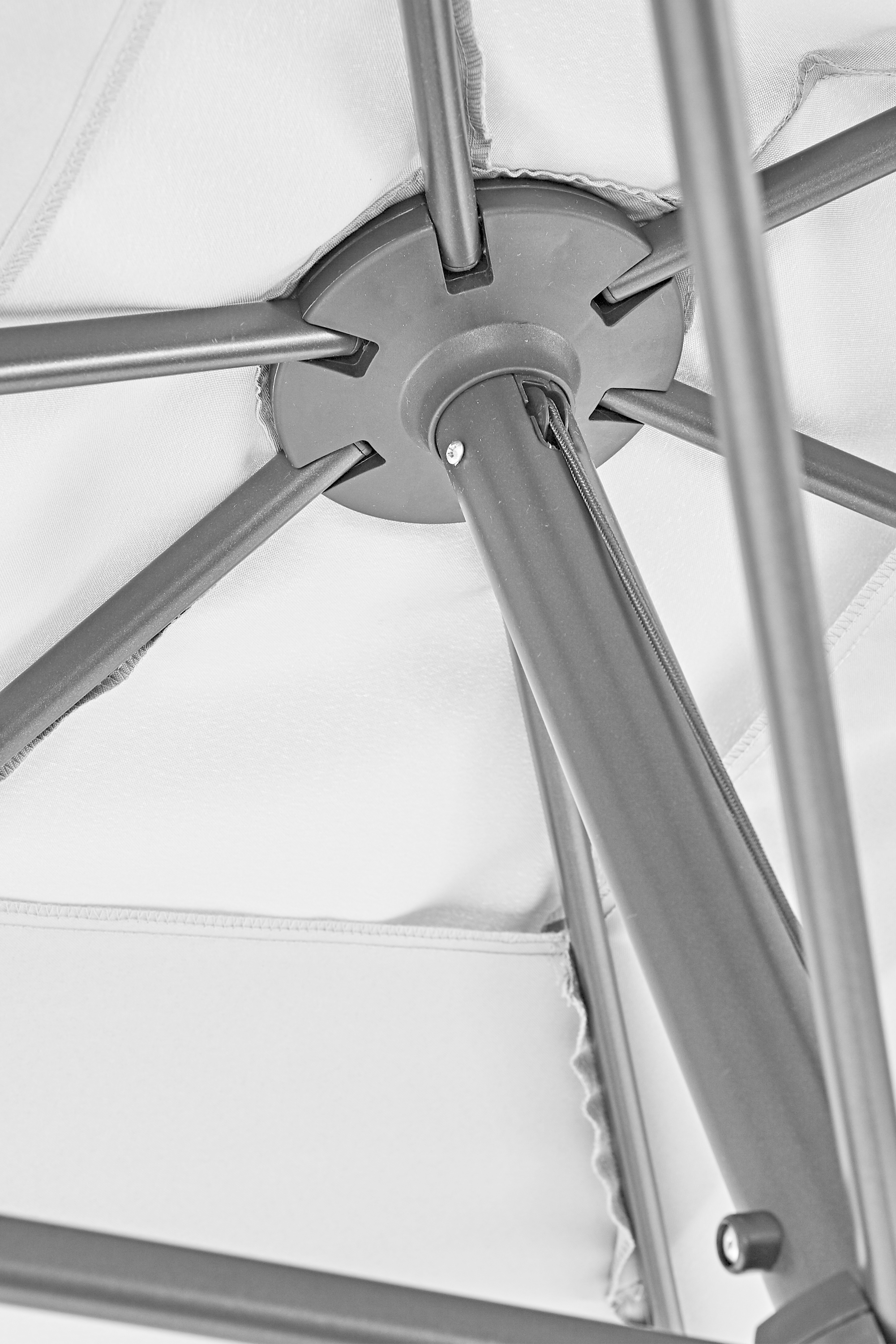 Ombrellone a palo centrale grigio Avea NATERIAL con telo rettangolare bianco L 300 x P 194 x H 255 cm - 5