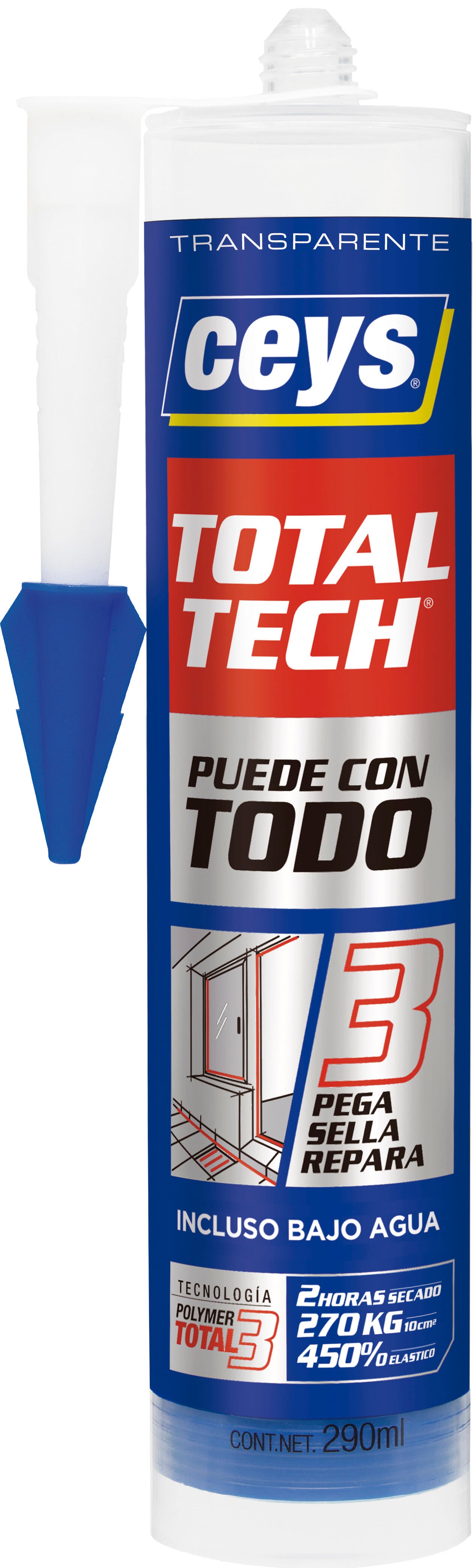 Cola e veda total tech universal 290 ml transparente Ceys - 4