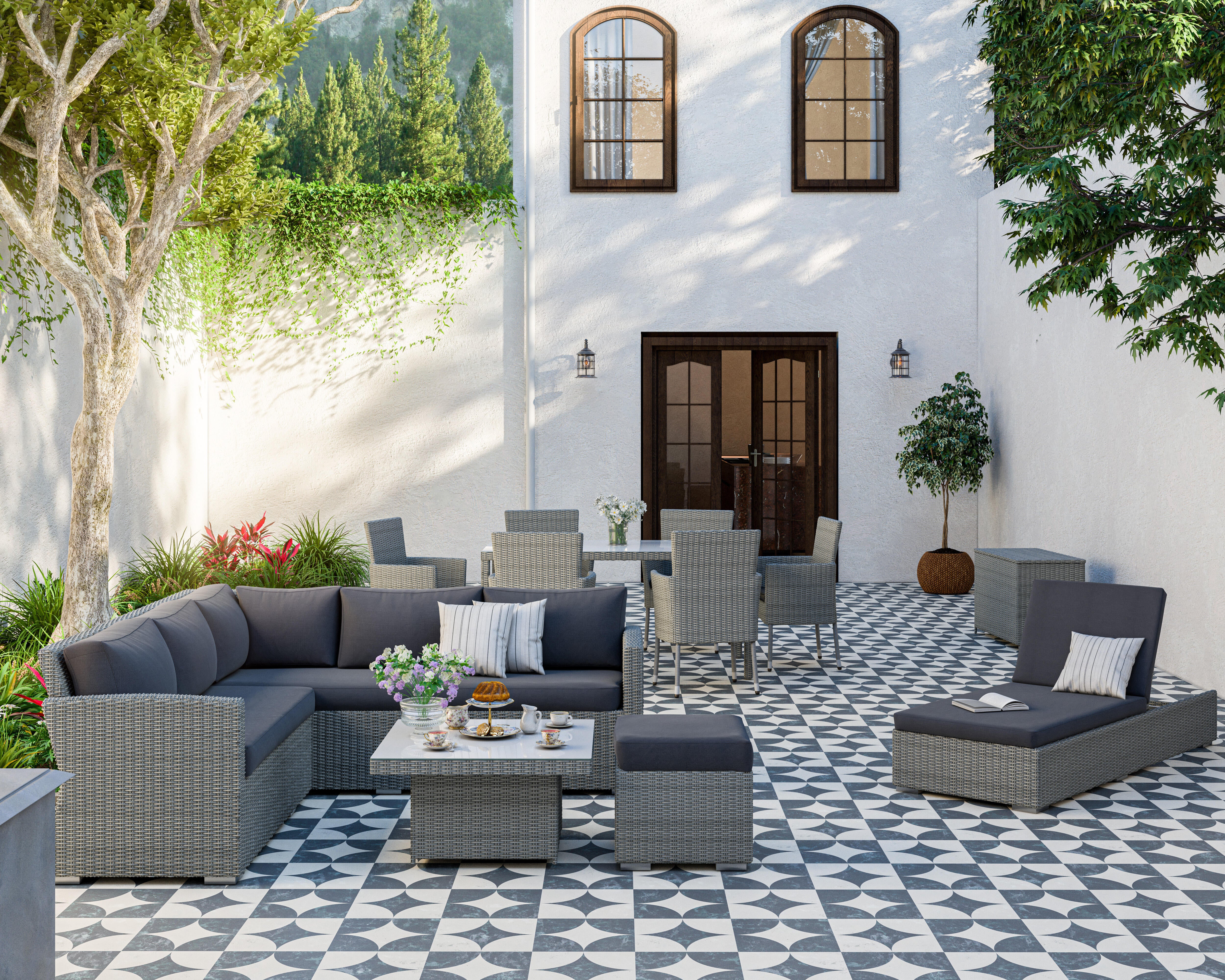 Cadeira de rattan cinza escuro Naterial Davos - 12