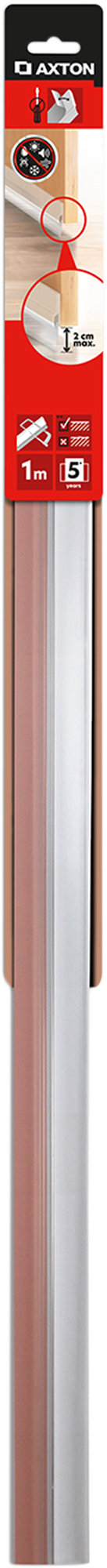 Burlete de puerta interior AXTON adhesivo goma en color incoloro, 20 mm de espesor x 0.5 mm de anchura x 100 cm de longitud. Perfil junta plano. Recortable. Tipo de instalación encolado. - 4