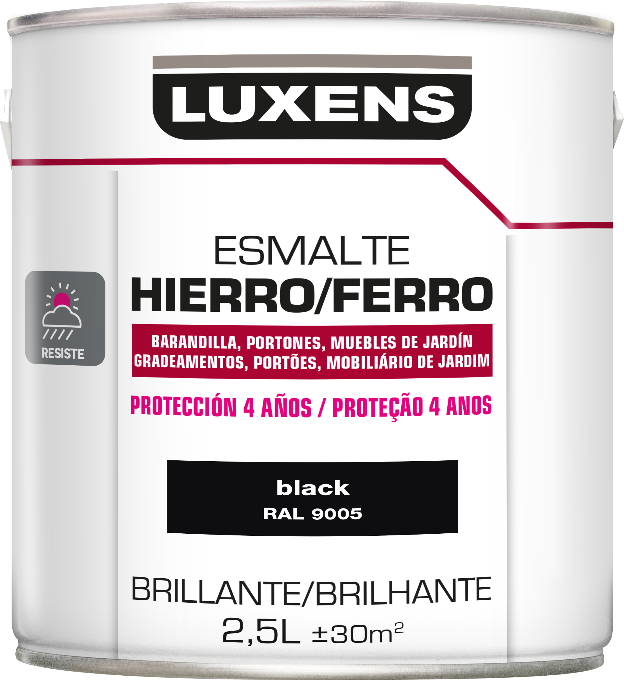 Esmalte LUXENS antioxidante liso 4anos 2.5l black - 3