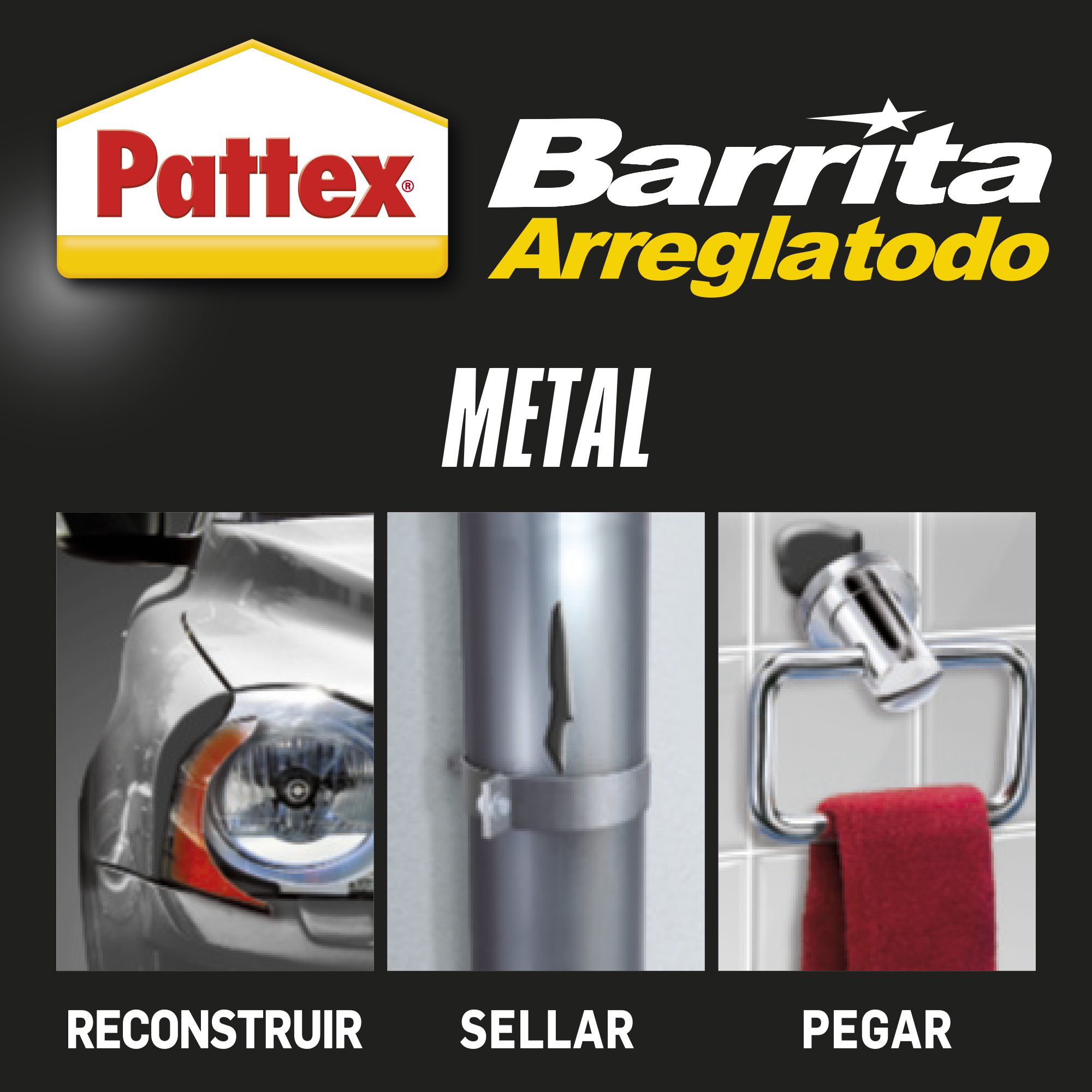 Masilla de reconstrucción PATTEX Arreglatodo 48 gr gris para aluminio, bi -componente para mezclar. Para pegar y reparar un material roto. - 6