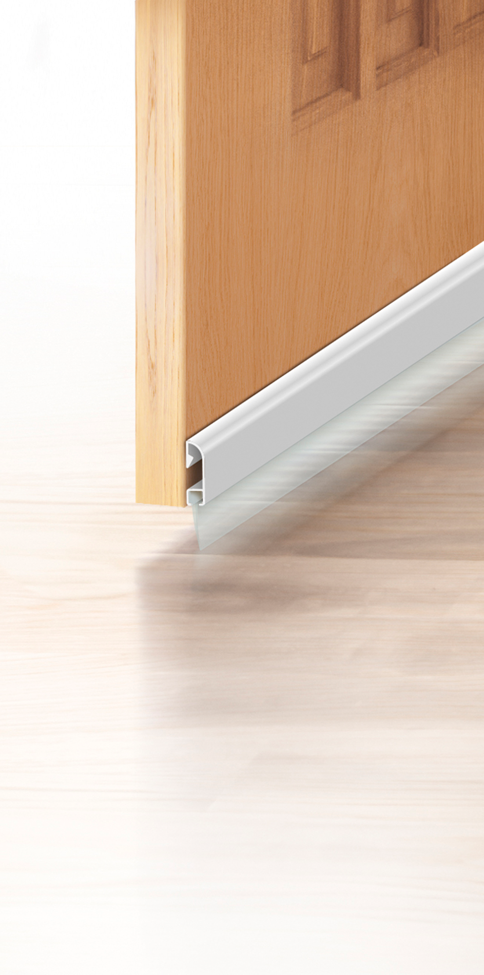 Burlete de puerta interior AXTON goma en color blanco, 20 mm de espesor x 4.3 cm de altura x 100 cm de longitud. Perfil junta plano. Recortable. Tipo de instalación atornillar. - 4