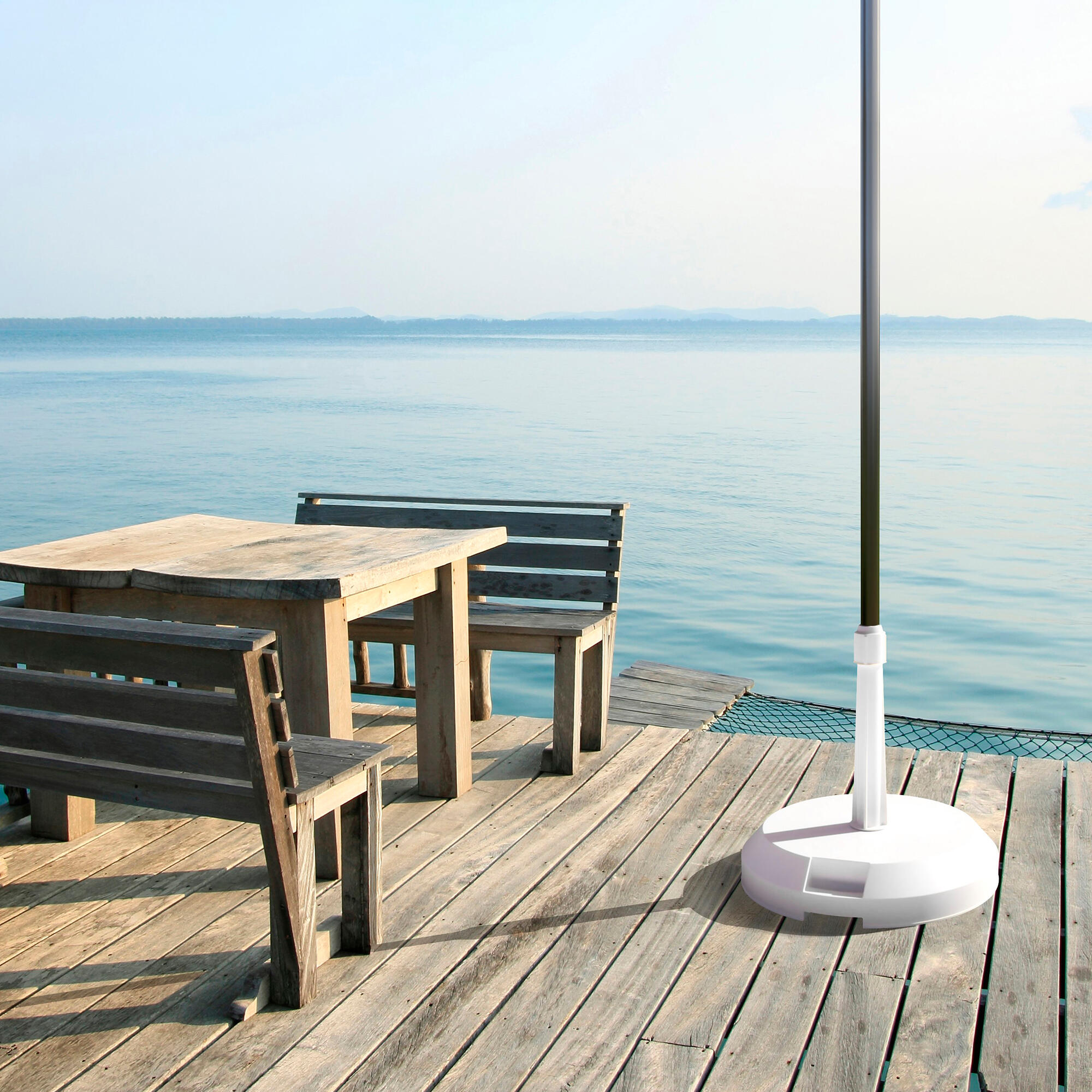 Base redonda para chapéu-sol 16 kg branco Movelar - 2