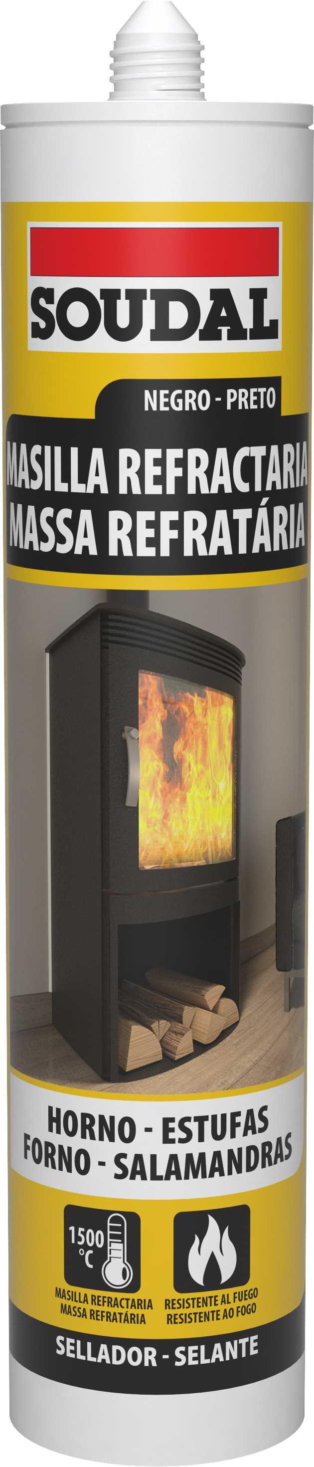 Masilla refractaria SOUDAL 290 ml negro