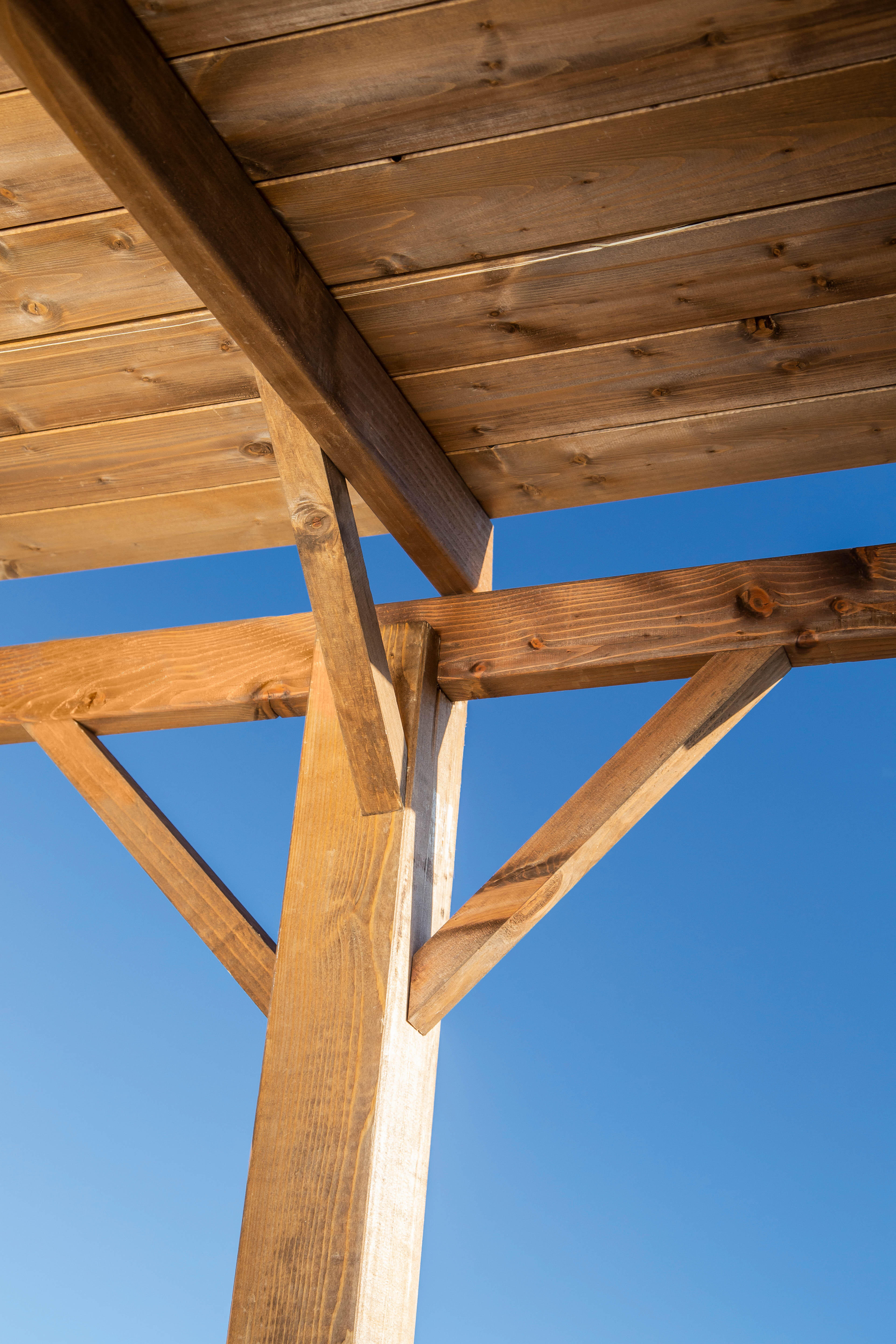 Pérgola de madera aitana marrón de 300x400 cm