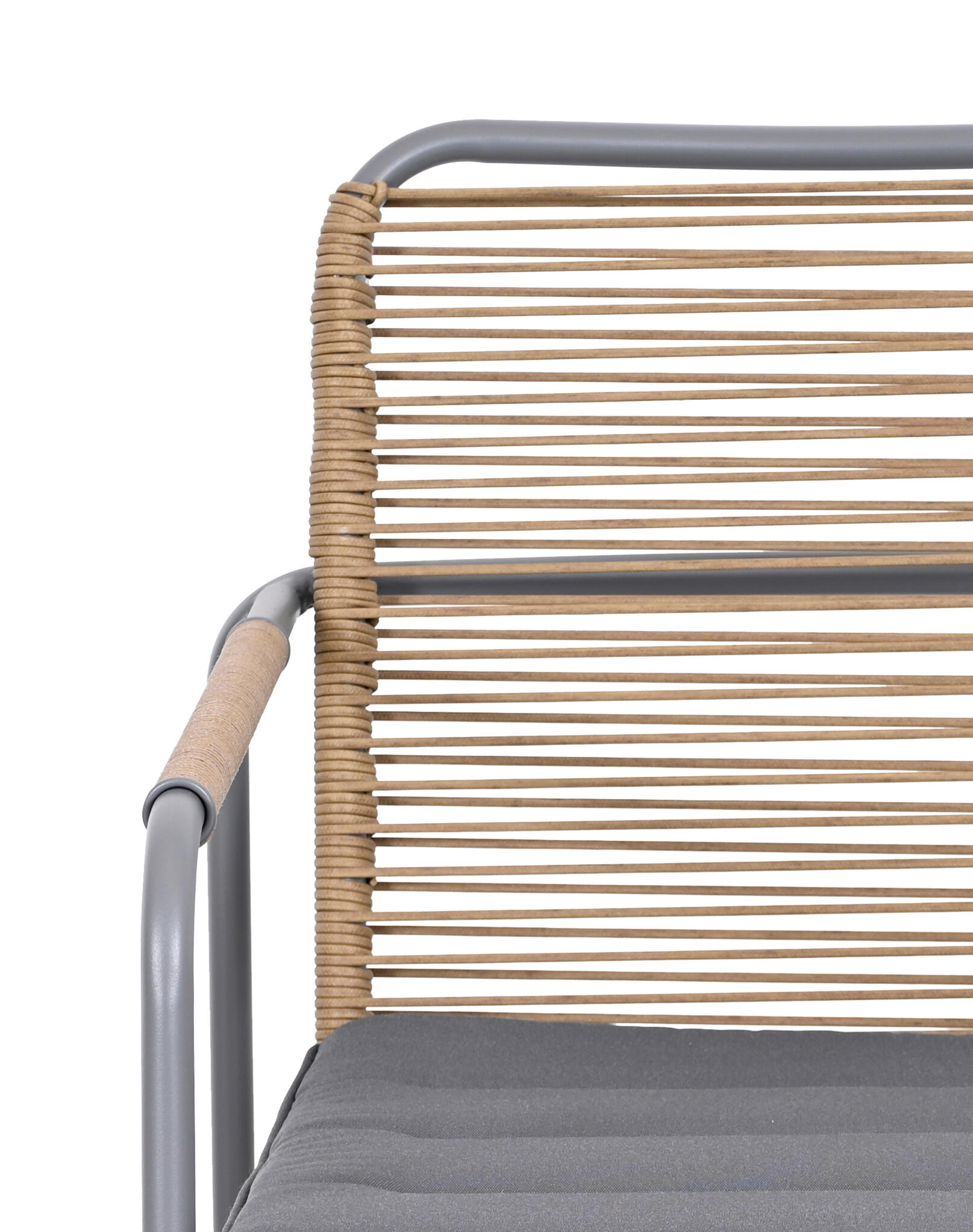 Sillón de jardín con cojín de acero Mahón marrón - 6