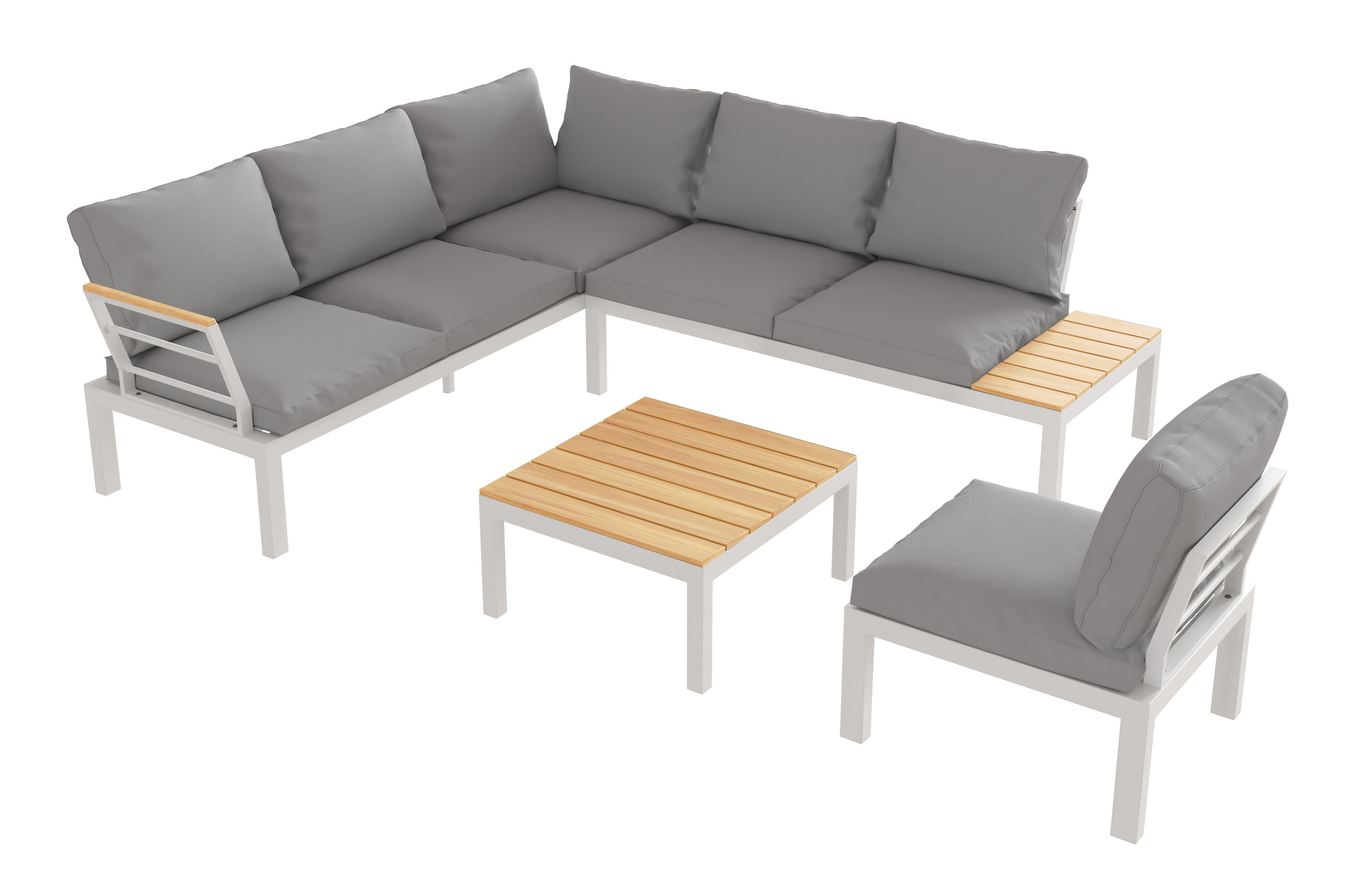 Sofá lateral de jardín de aluminio Little San Diego. Parte conjunto - 7