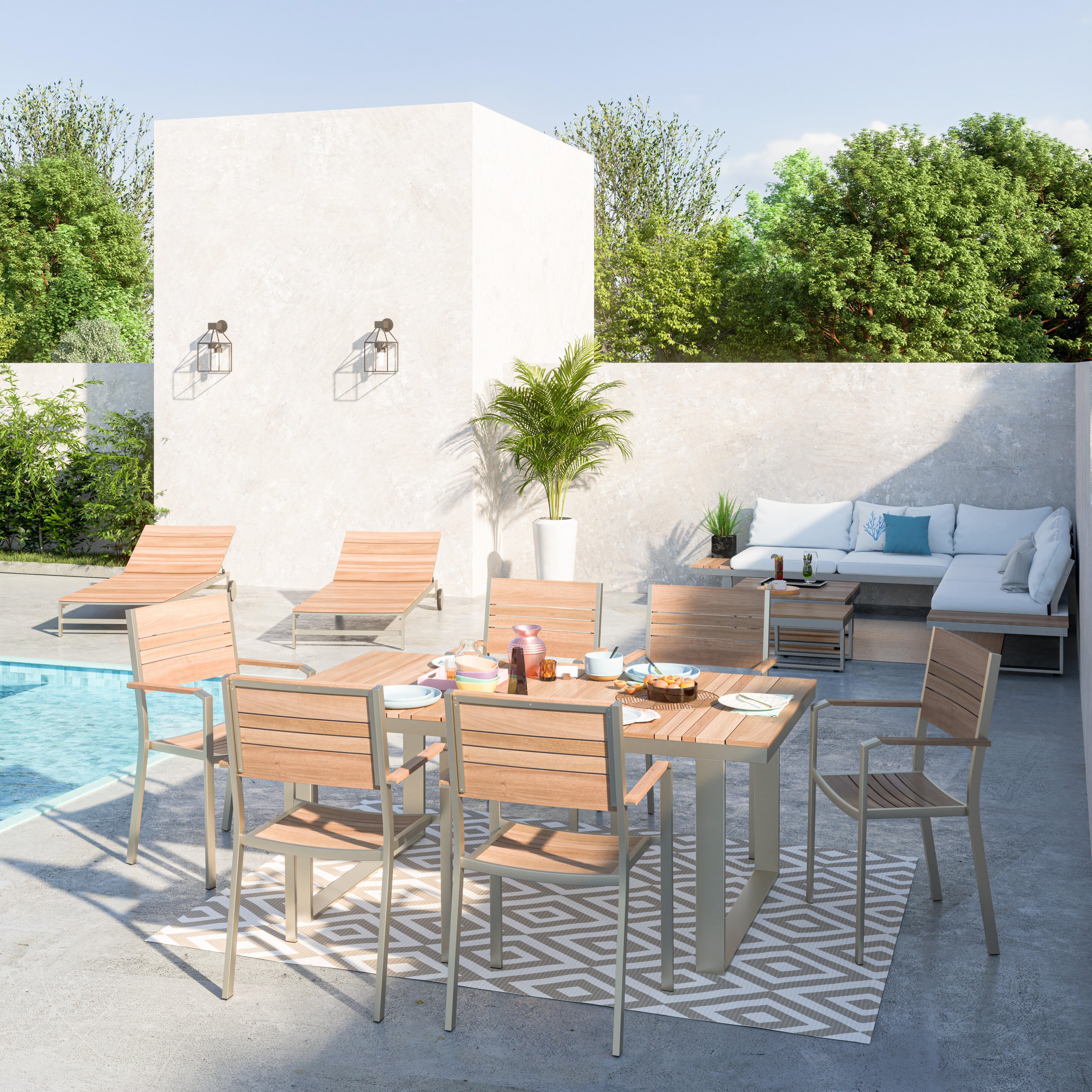 Cadeira de alumínio NATERIAL MENORCA 57X55CM POLYWOOD - 16