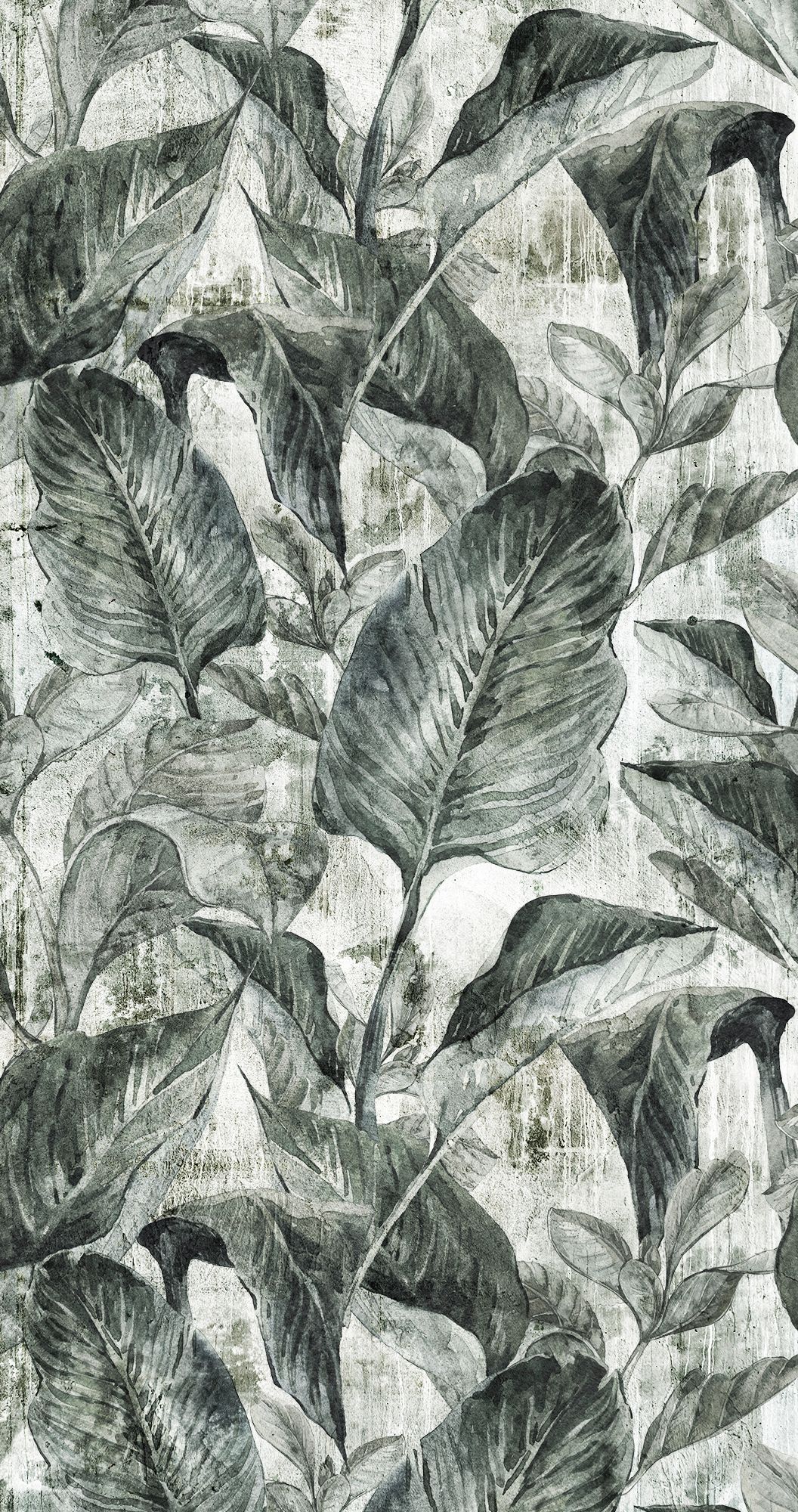 Mural adhesivo textil liso lavable naturaleza Bananera verde 132 x 260 cm MOTIF - 3