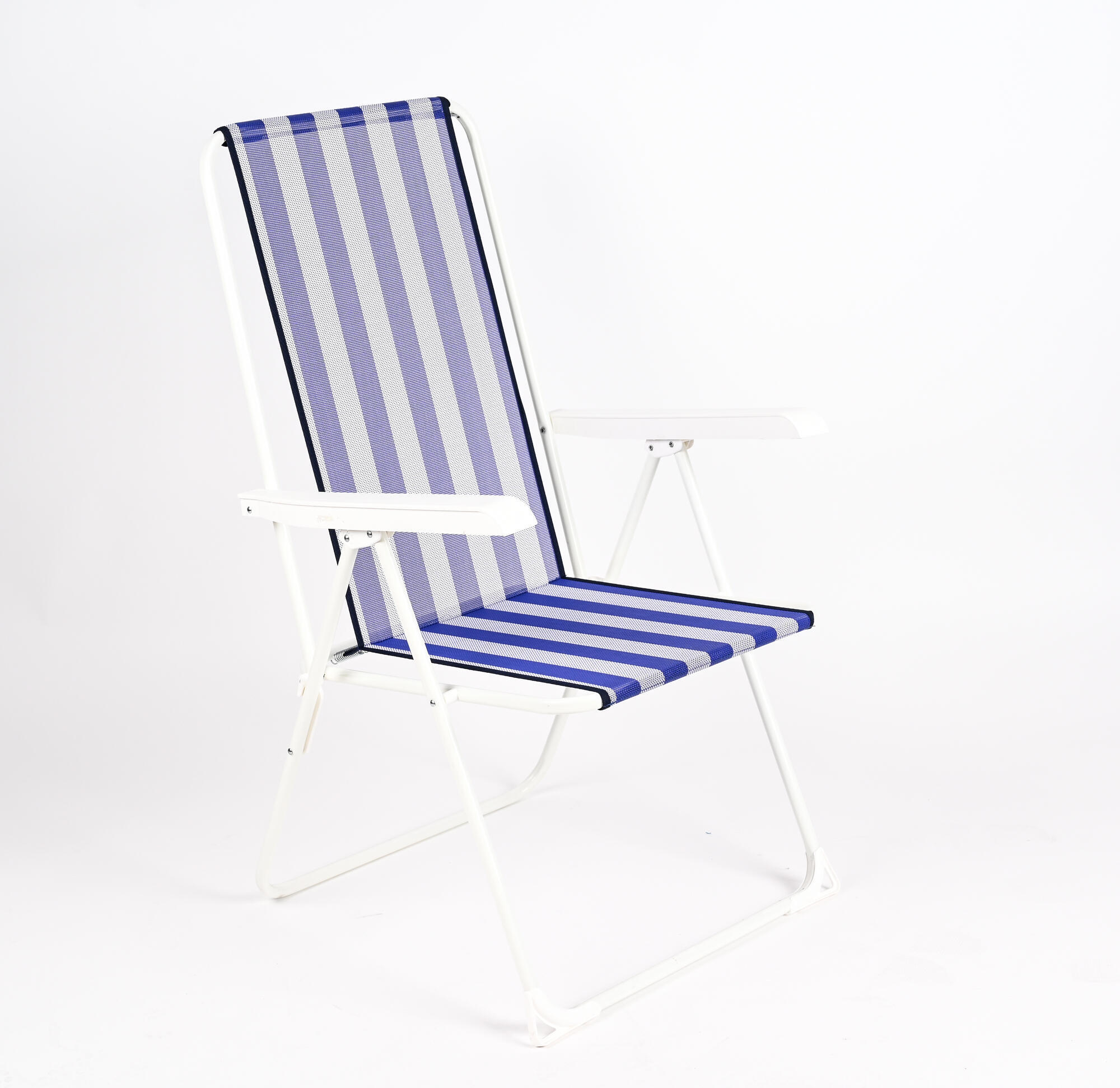 Silla de playa alta de acero basic azul