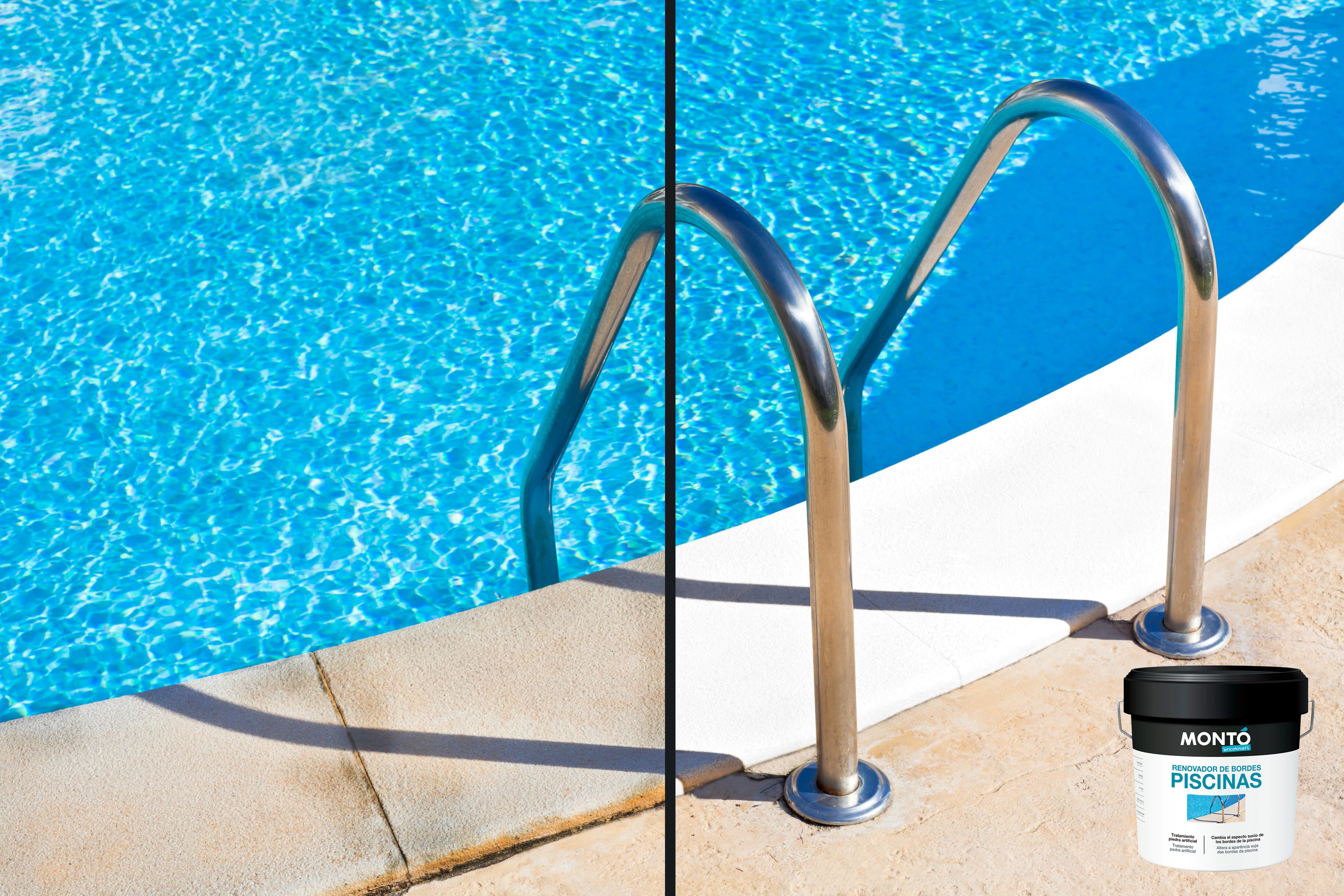 Pintura exterior color blanco hueso para piscina, piedra MONTÓ mate 4L base agua - 3