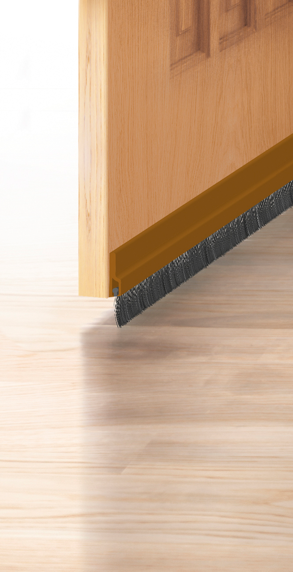 Burlete de puerta interior AXTON adhesivo en color marrón, 20 mm de espesor x 4.5 cm de altura x 100 cm de longitud. Perfil junta plano. Recortable. Tipo de instalación encolado. - 5