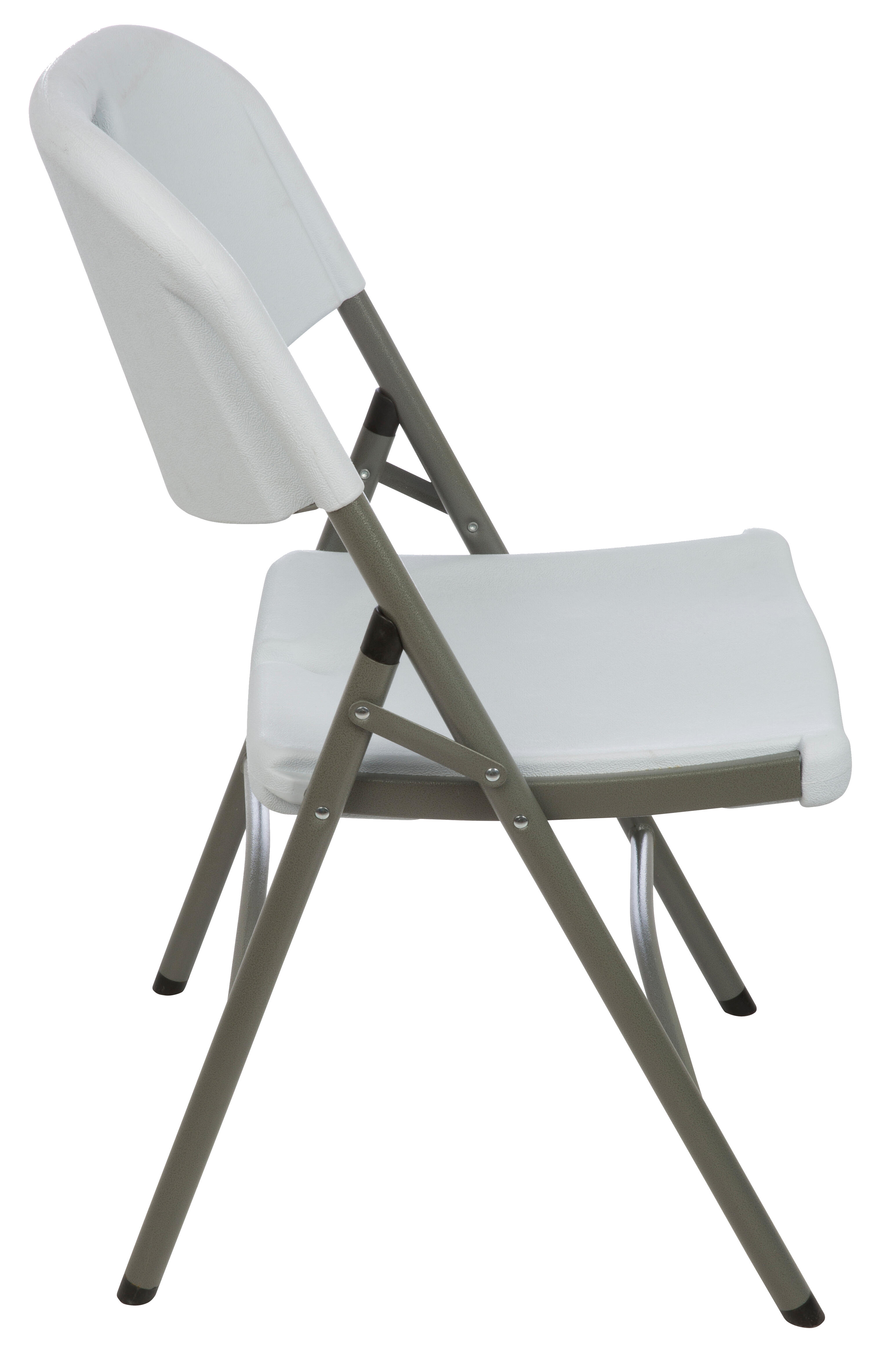 Sedia da giardino in acciaio grigio pieghevole Lifetime, seduta in polietilene bianco - 9